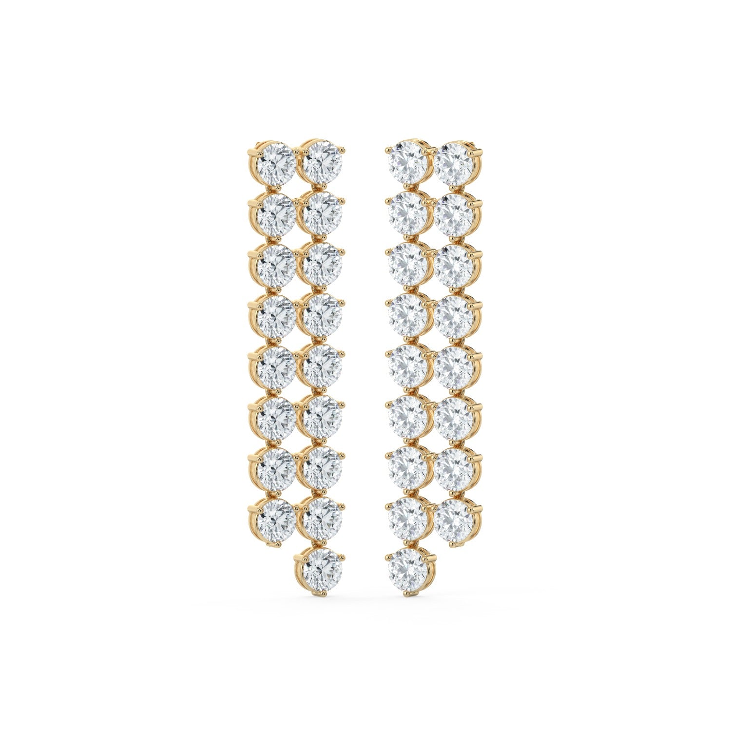 Cascade Diamond Earrings - Yellow Gold#Metal Colour_Yellow Gold