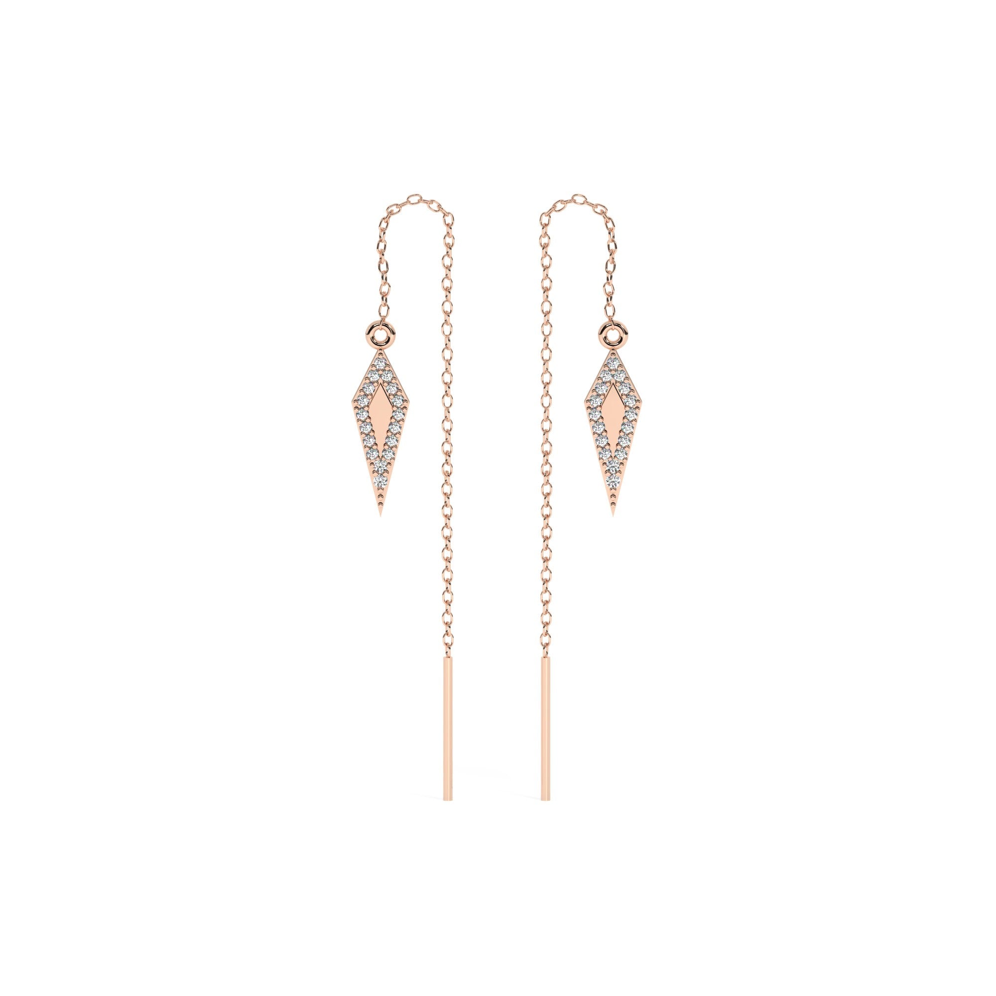Contour Hang Earrings - Rose Gold#Metal Colour_Rose Gold