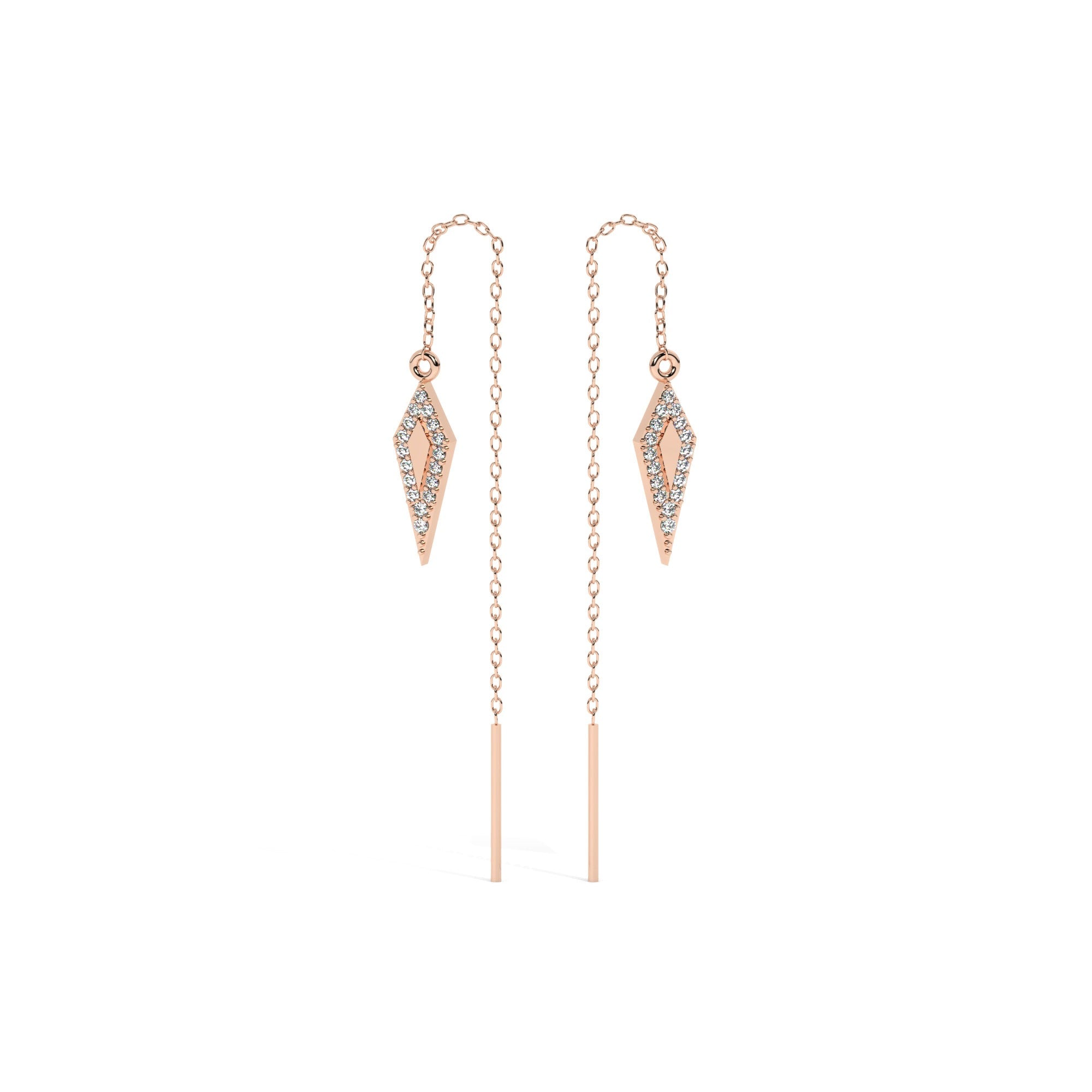 Contour Hang Earrings - Rose Gold#Metal Colour_Rose Gold