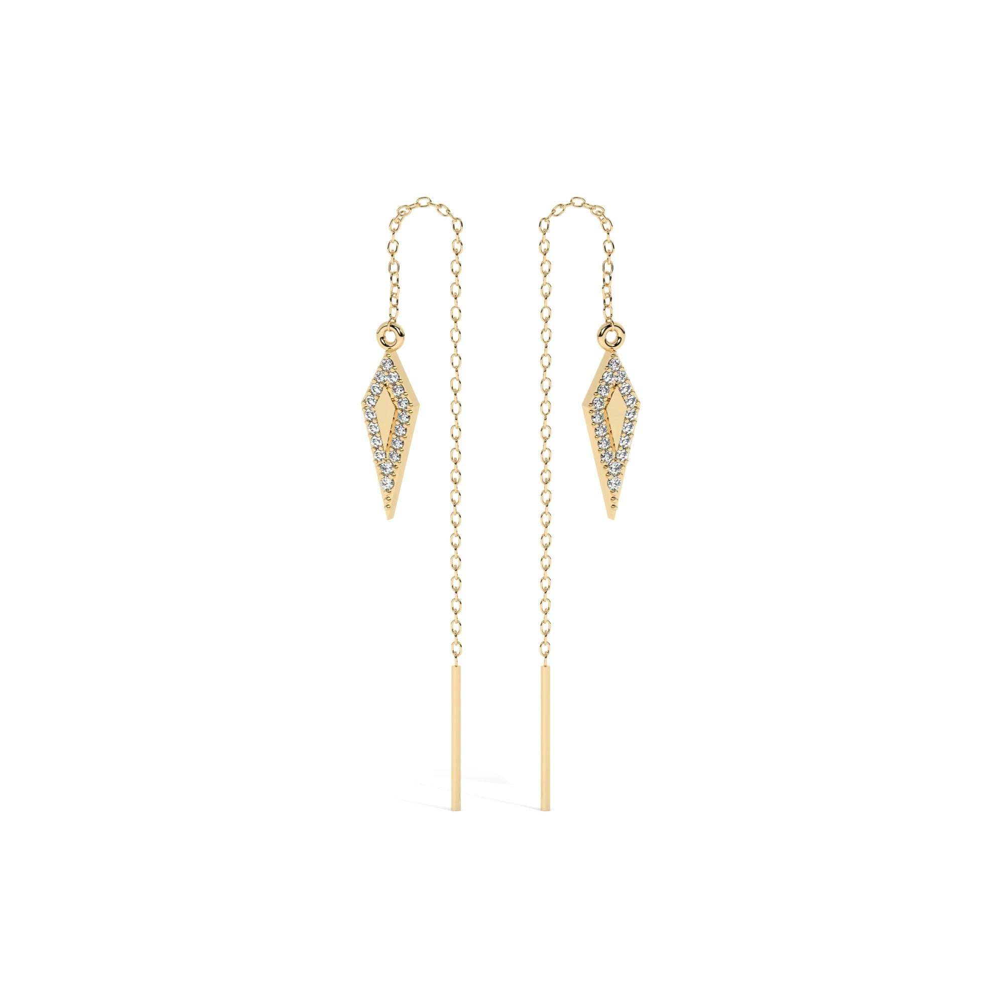 Contour Hang Earrings - Yellow Gold#Metal Colour_Yellow Gold