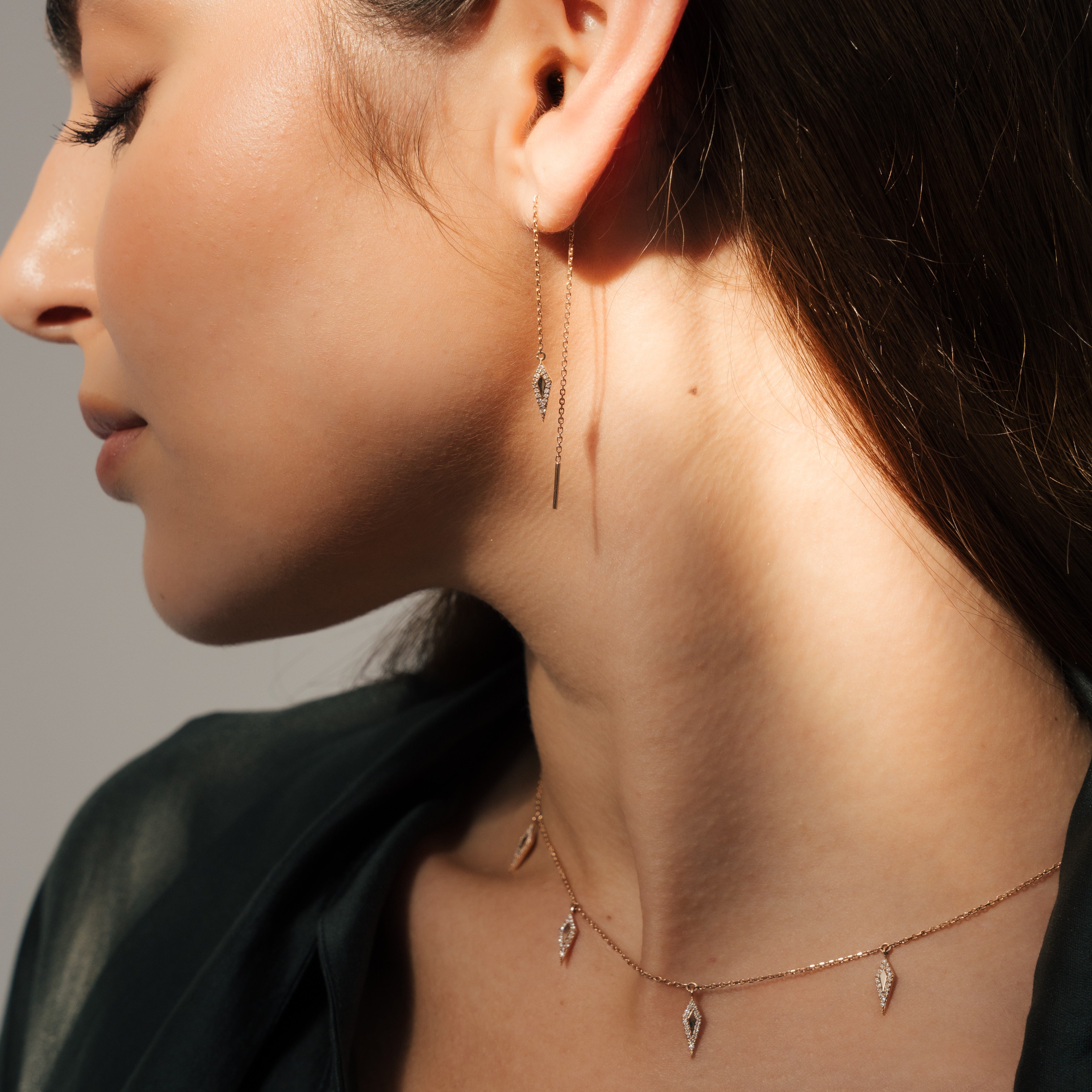 Contour Hang Earrings - White Gold lifestyle#Metal Colour_White Gold