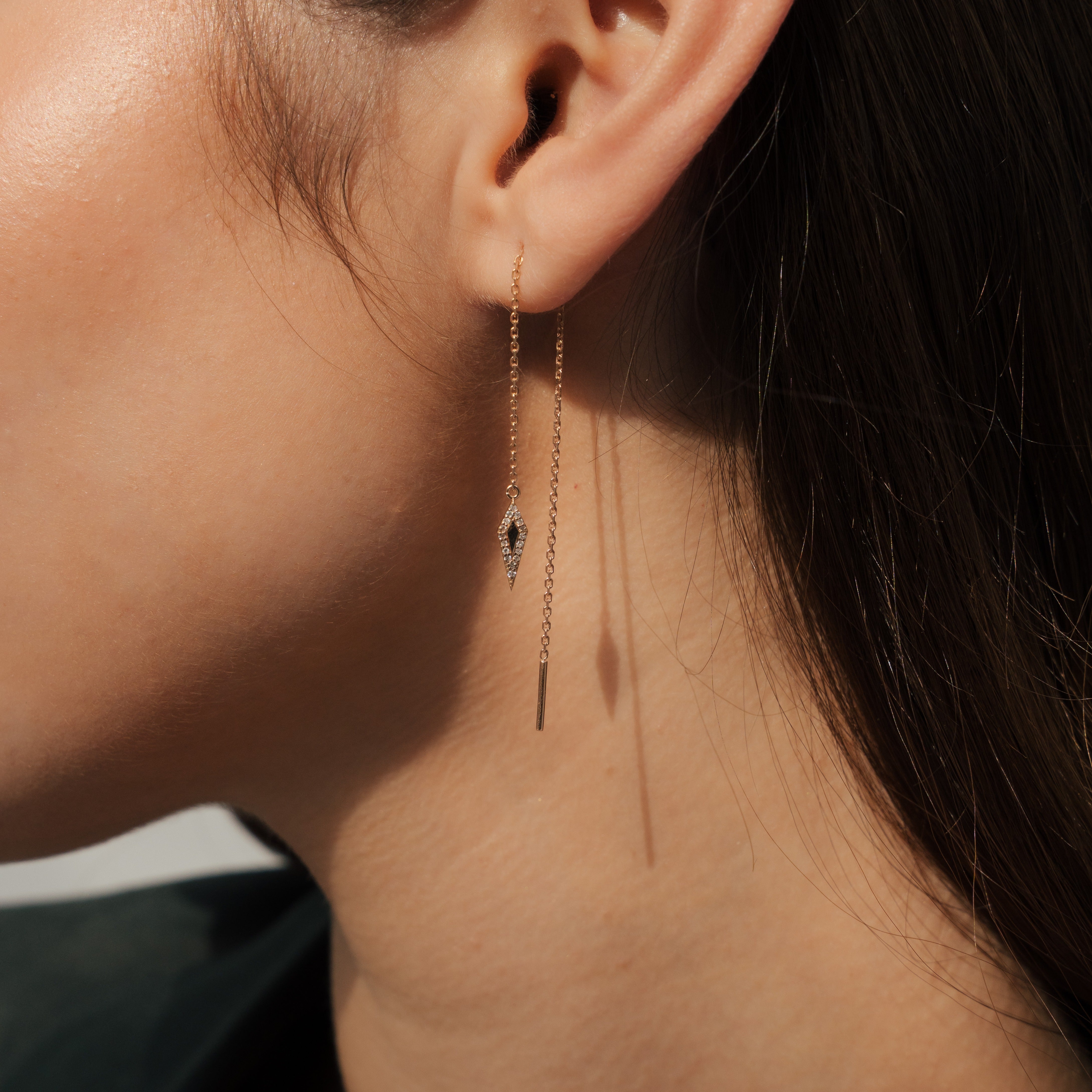 Contour Hang Earrings - Yellow Gold lifestyle#Metal Colour_Yellow Gold