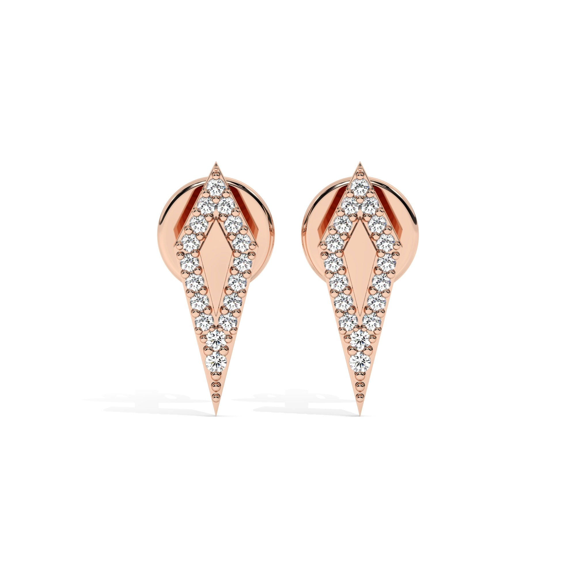 Contour Stud Earrings - Rose Gold#Metal Colour_Rose Gold