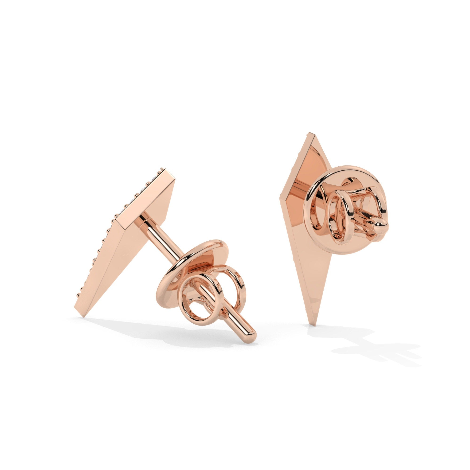 Contour Stud Earrings - Rose Gold#Metal Colour_Rose Gold