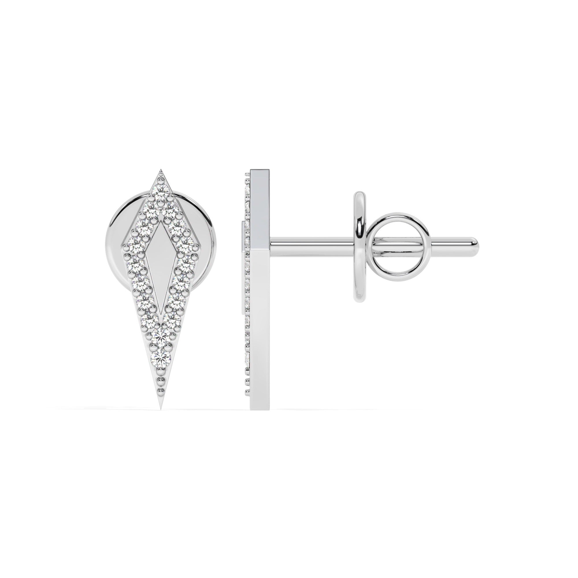 Contour Stud Earrings - White Gold#Metal Colour_White Gold