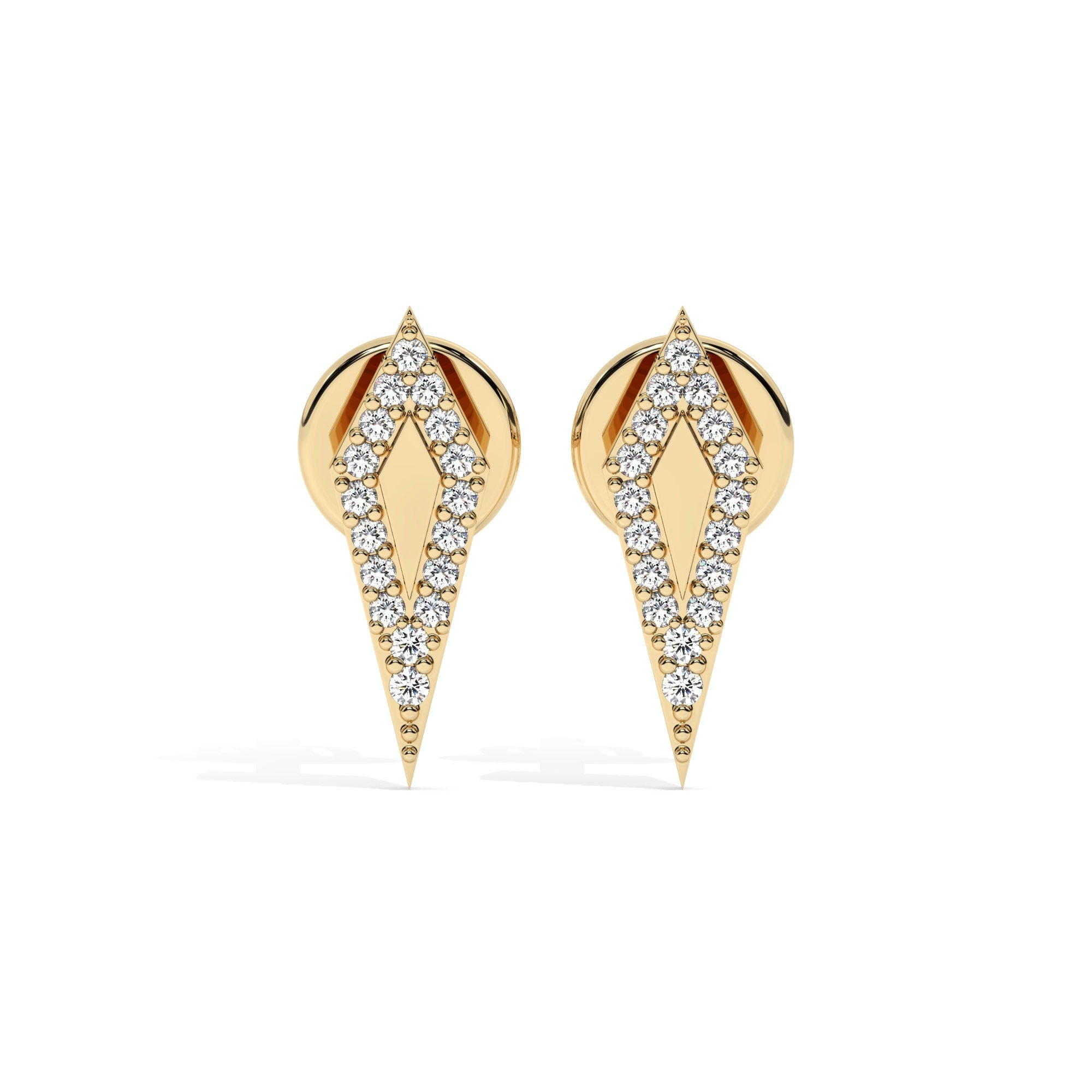 Contour Stud Earrings - Yellow Gold#Metal Colour_Yellow Gold