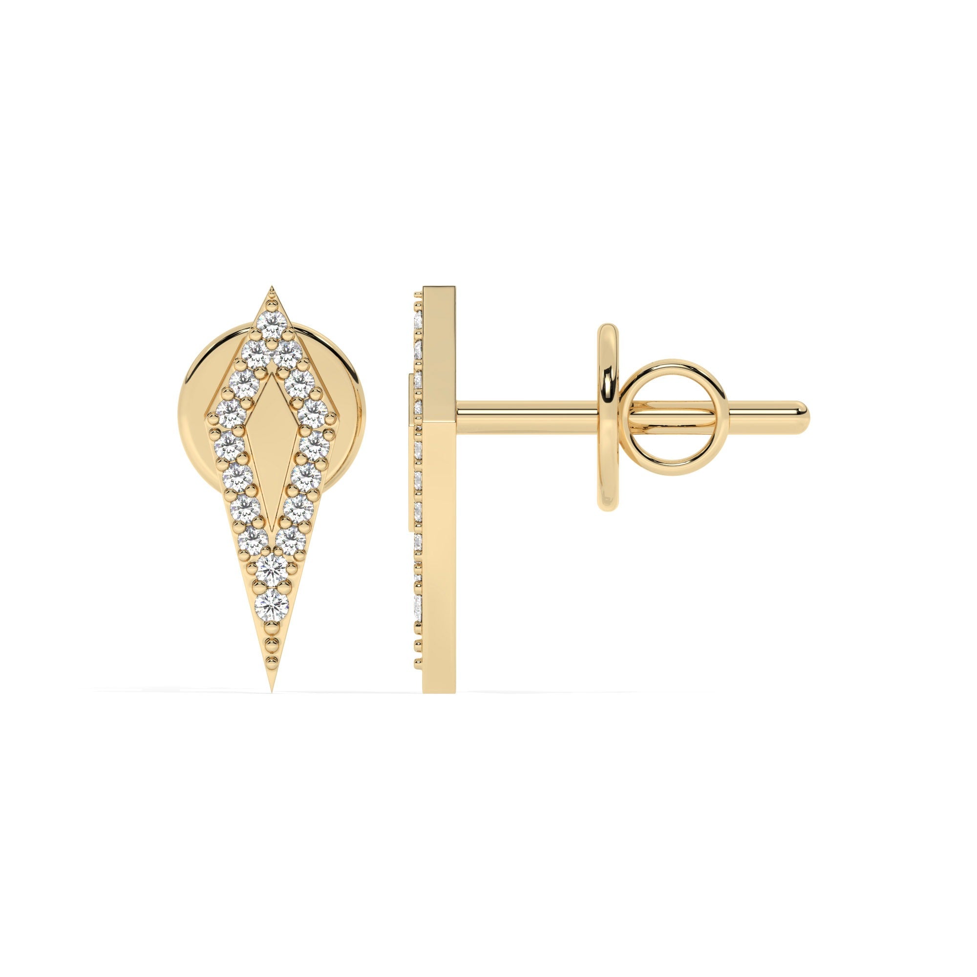 Contour Stud Earrings - Yellow Gold#Metal Colour_Yellow Gold