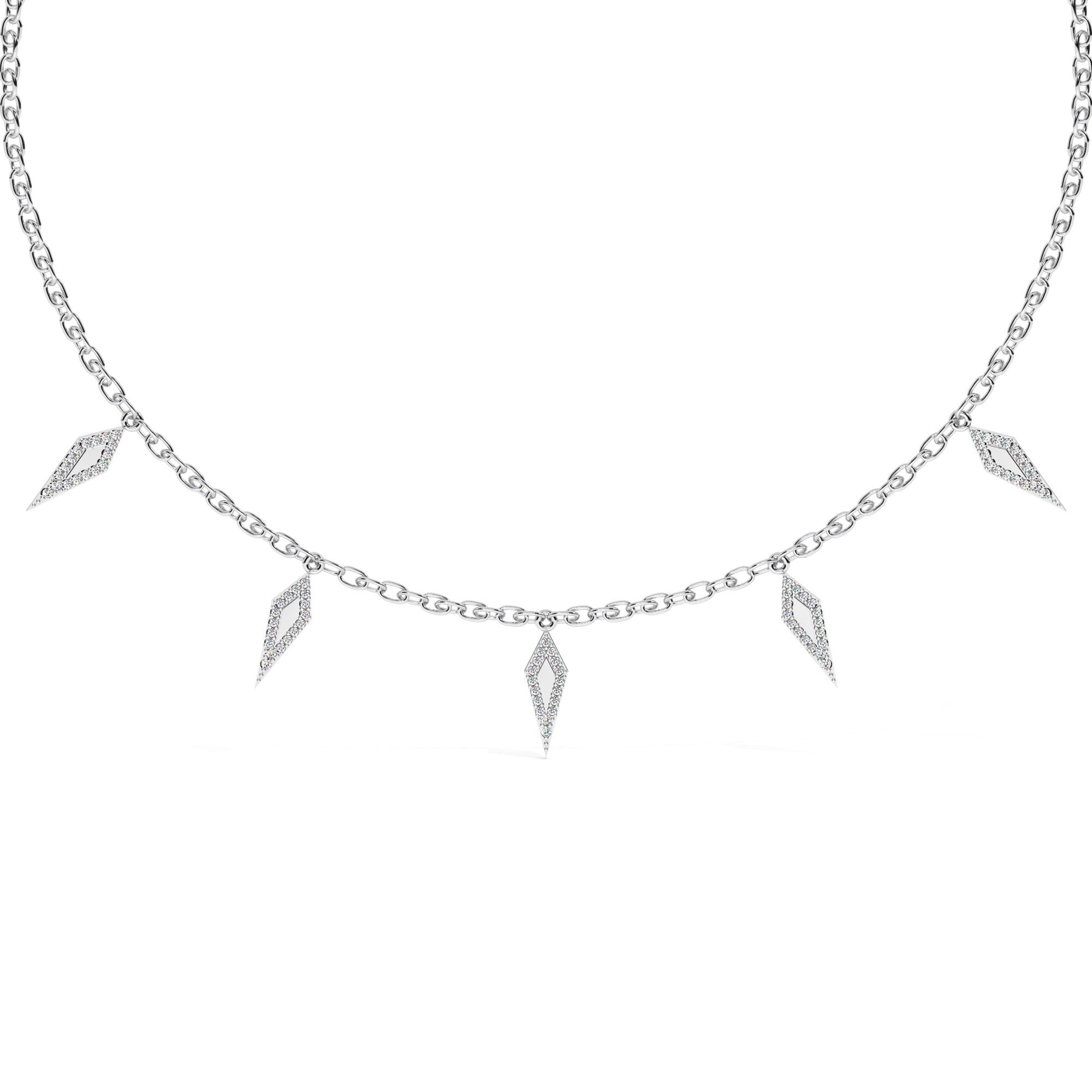 Contour Necklace - White Gold#Metal Colour_White Gold