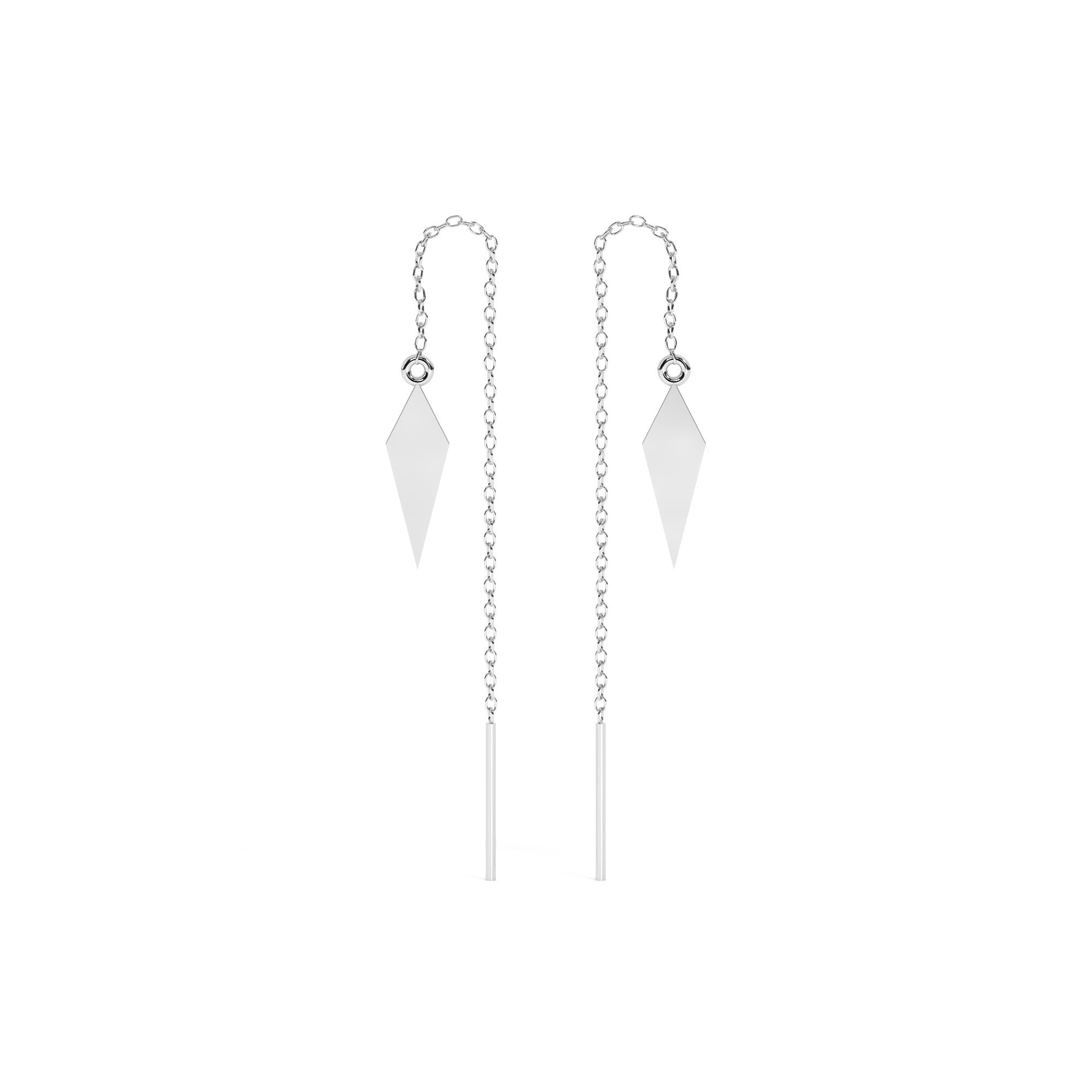 Essence Hang Earrings - White Gold#Metal Colour_White Gold