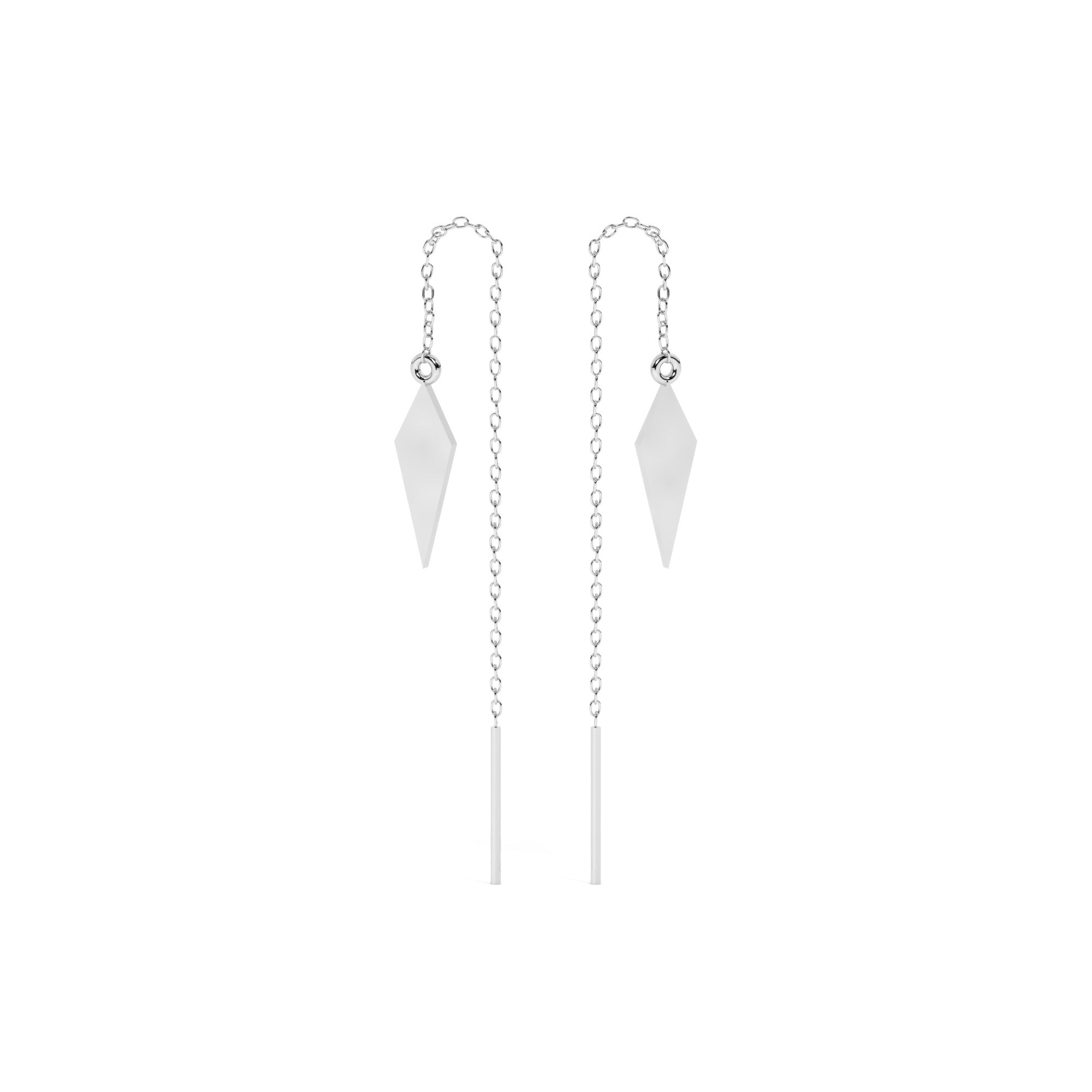 Essence Hang Earrings - White Gold#Metal Colour_White Gold