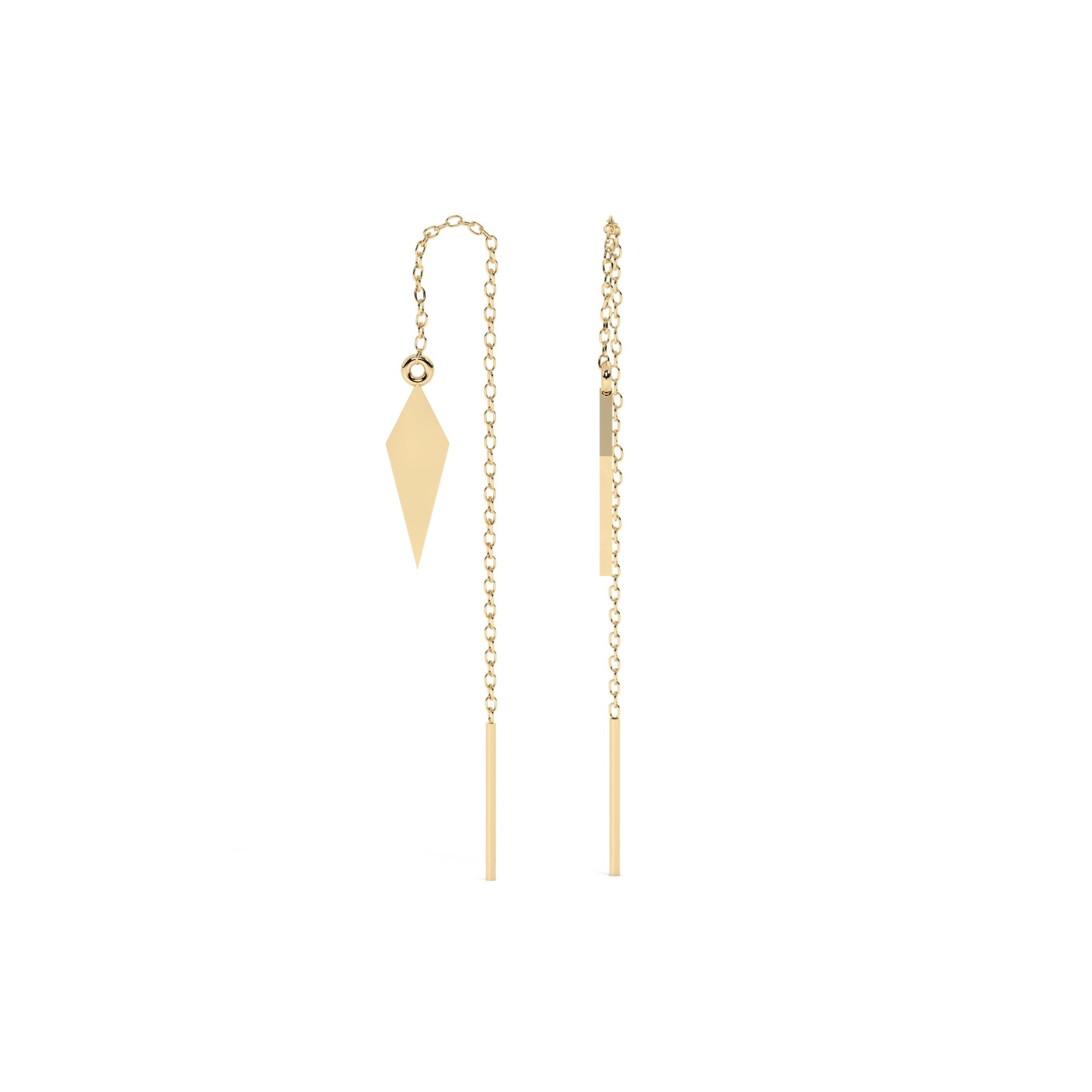Essence Hang Earrings - Yellow Gold#Metal Colour_Yellow Gold