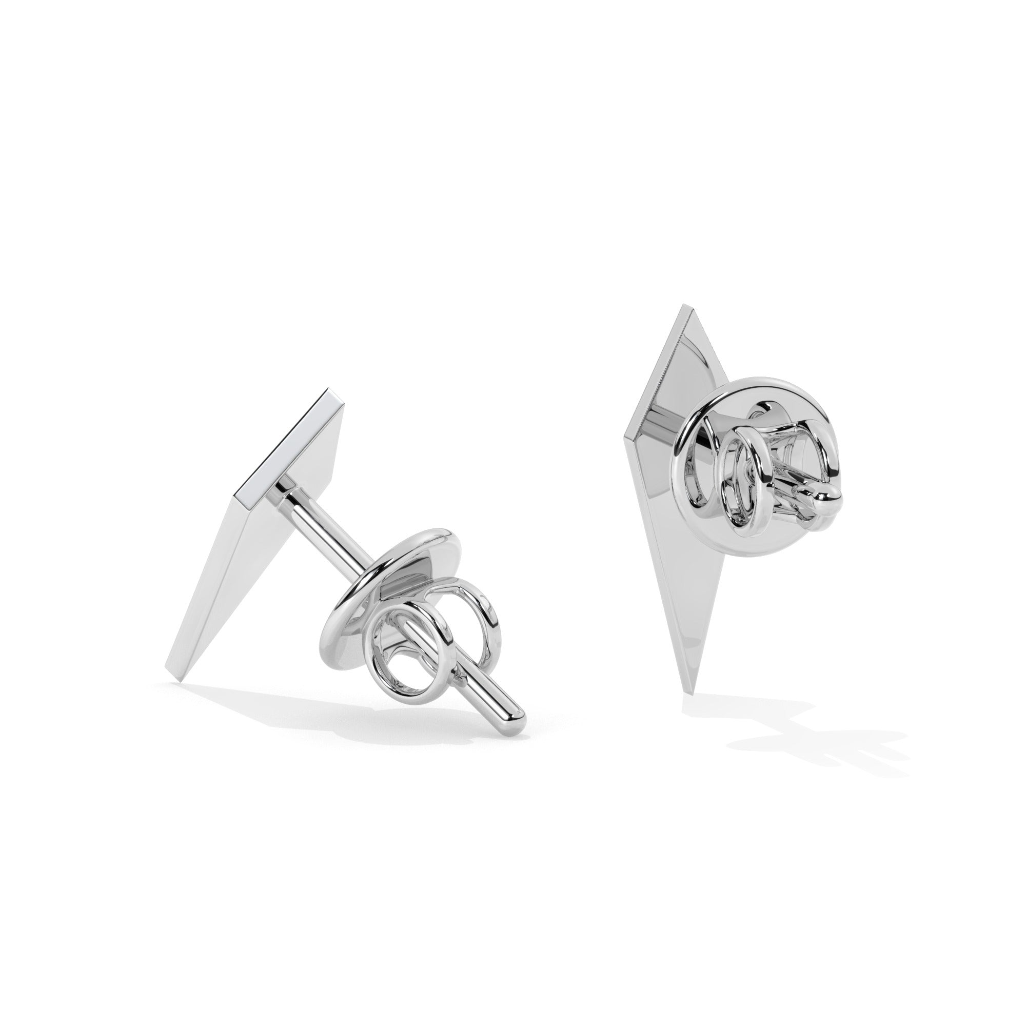 Essence Stud Earrings - White Gold#Metal Colour_White Gold