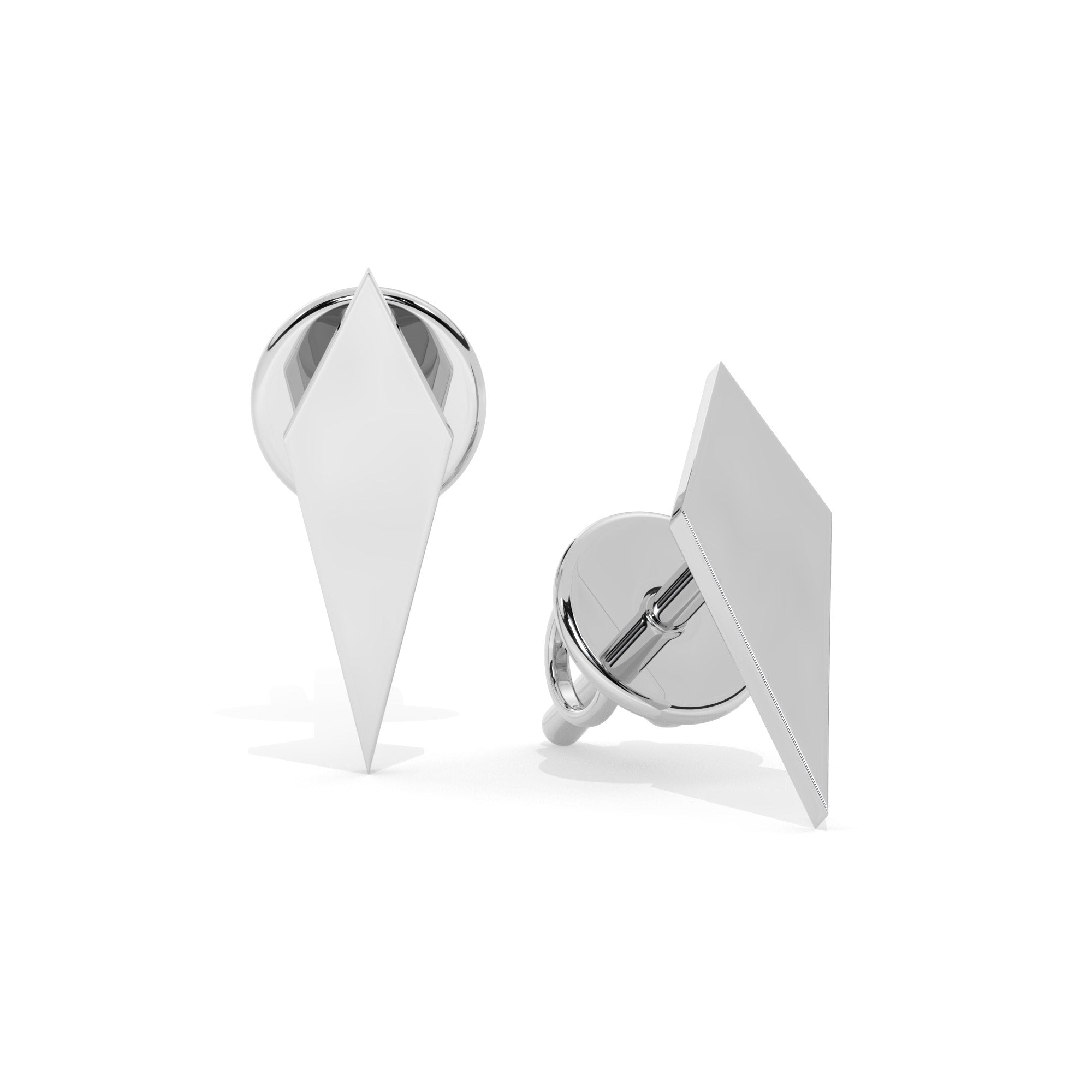 Essence Stud Earrings - White Gold#Metal Colour_White Gold