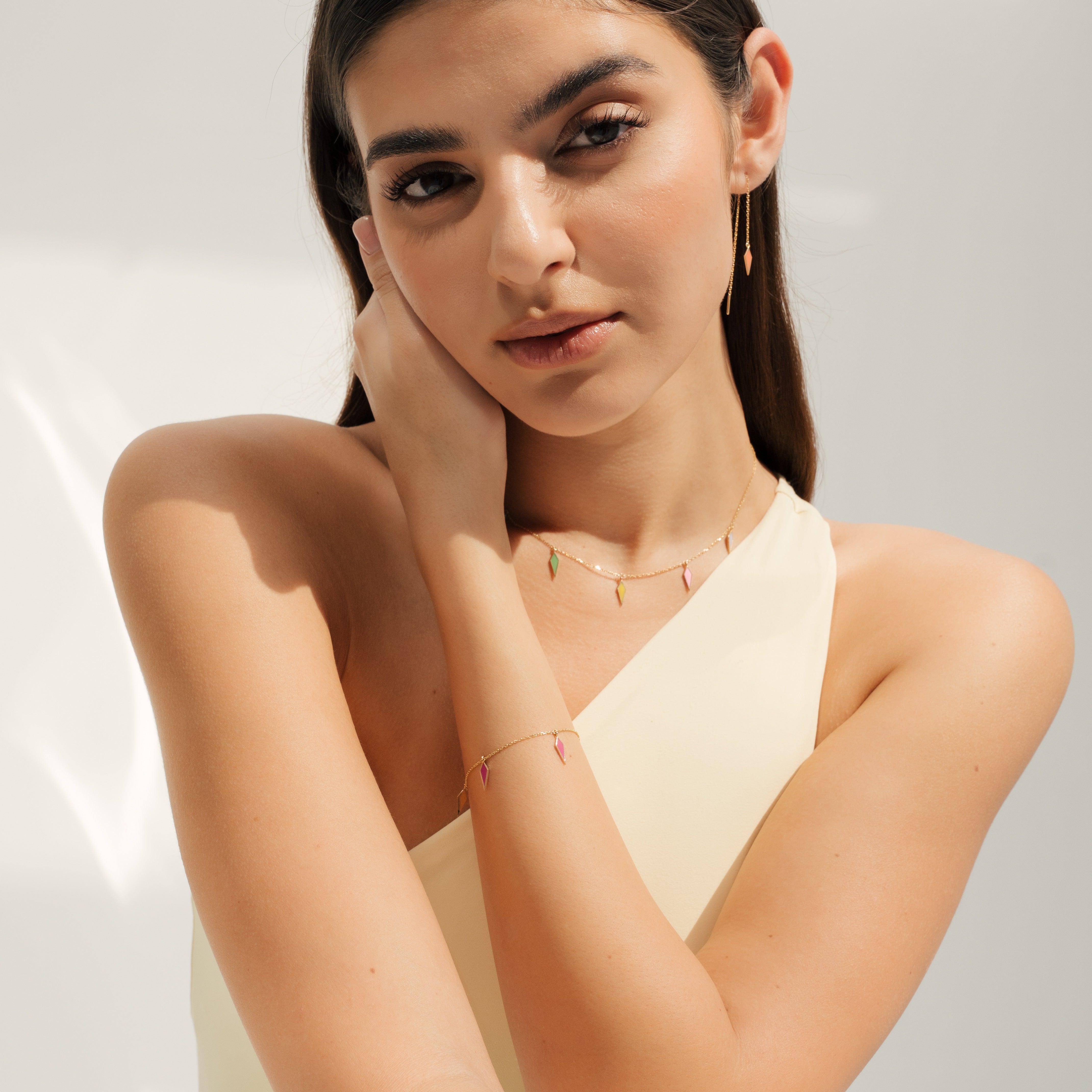 Hue Hang Earrings - Yellow Gold lifestyle#Metal Colour_Yellow Gold