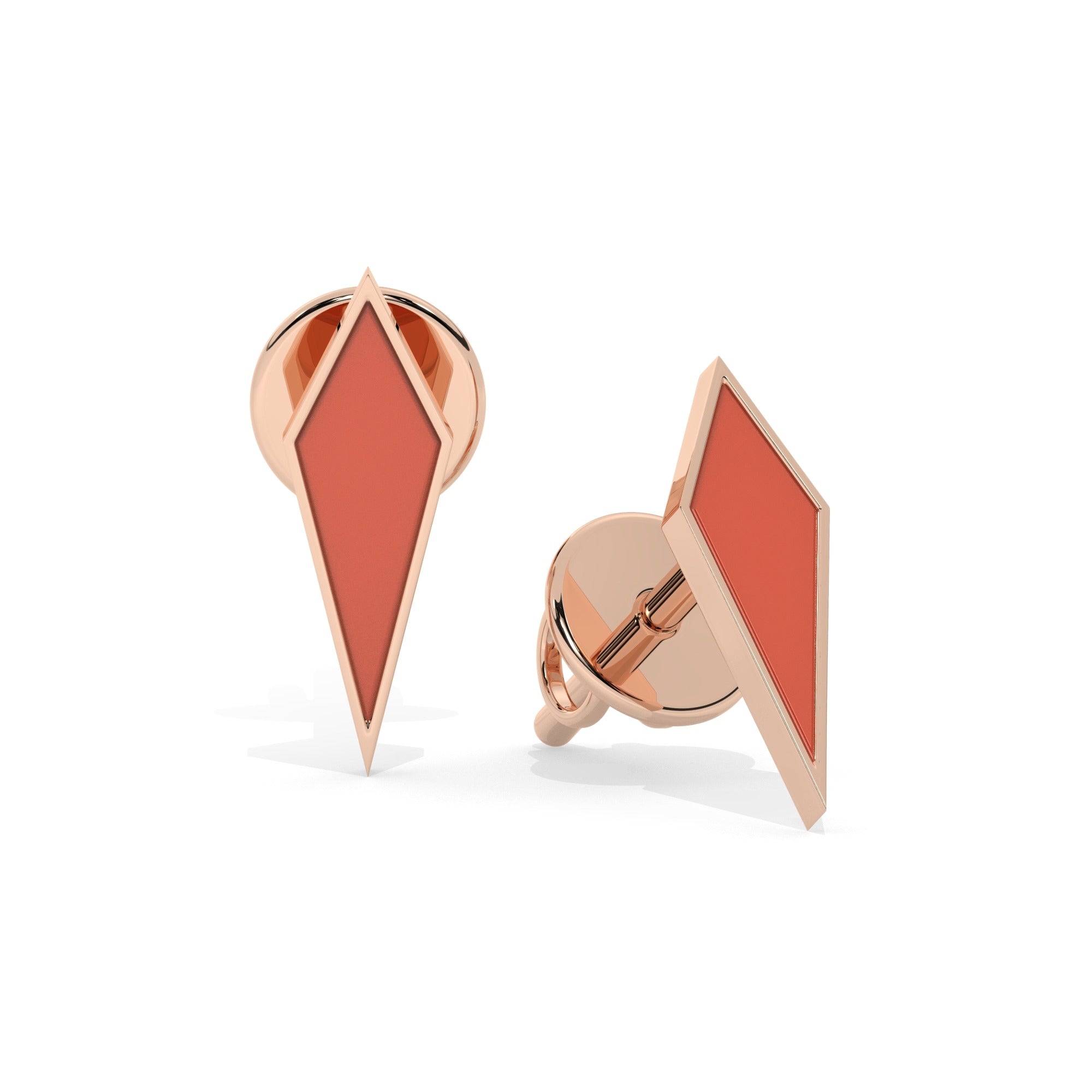 Hue Stud Earrings - Rose Gold#Metal Colour_Rose Gold