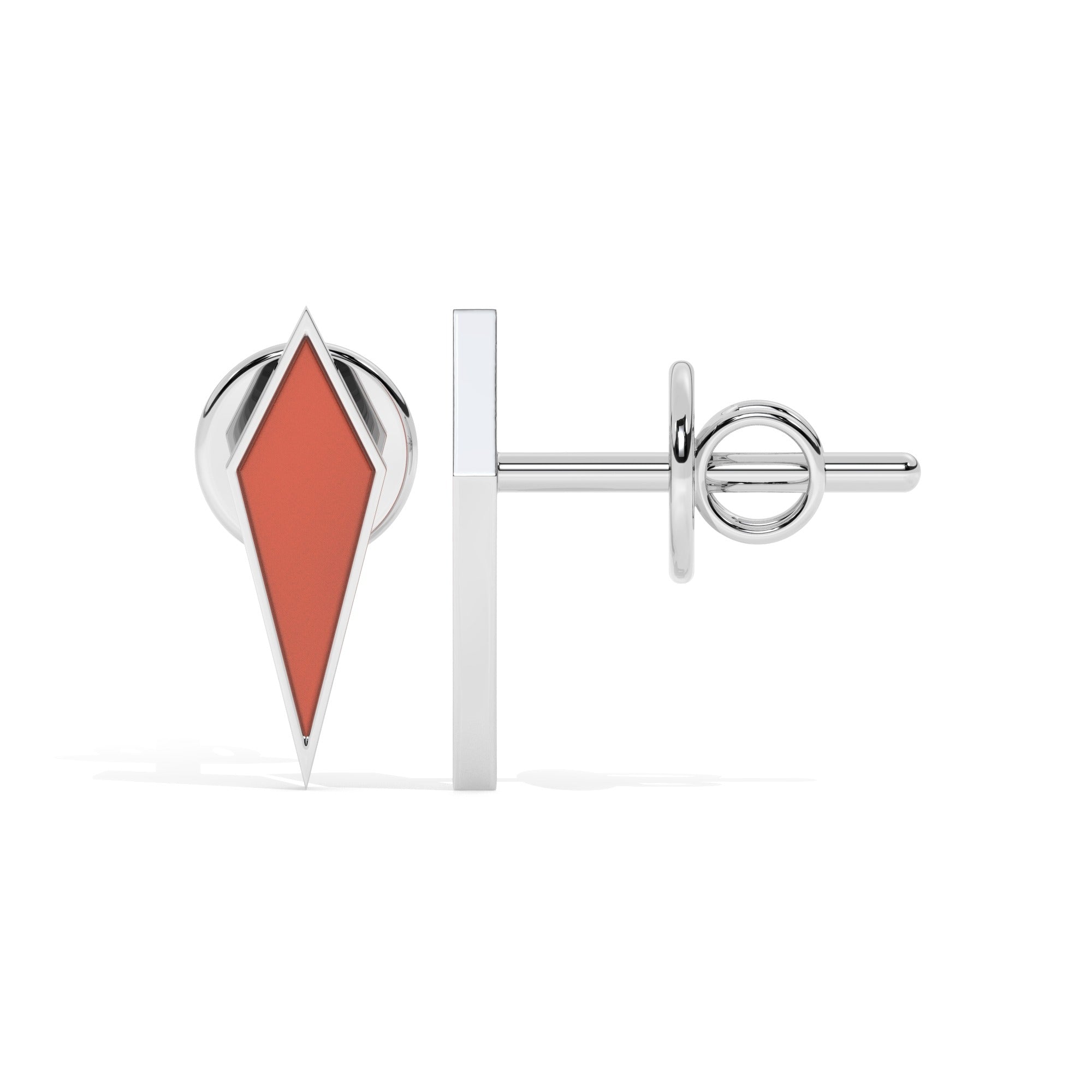 Hue Stud Earrings - White Gold#Metal Colour_White Gold