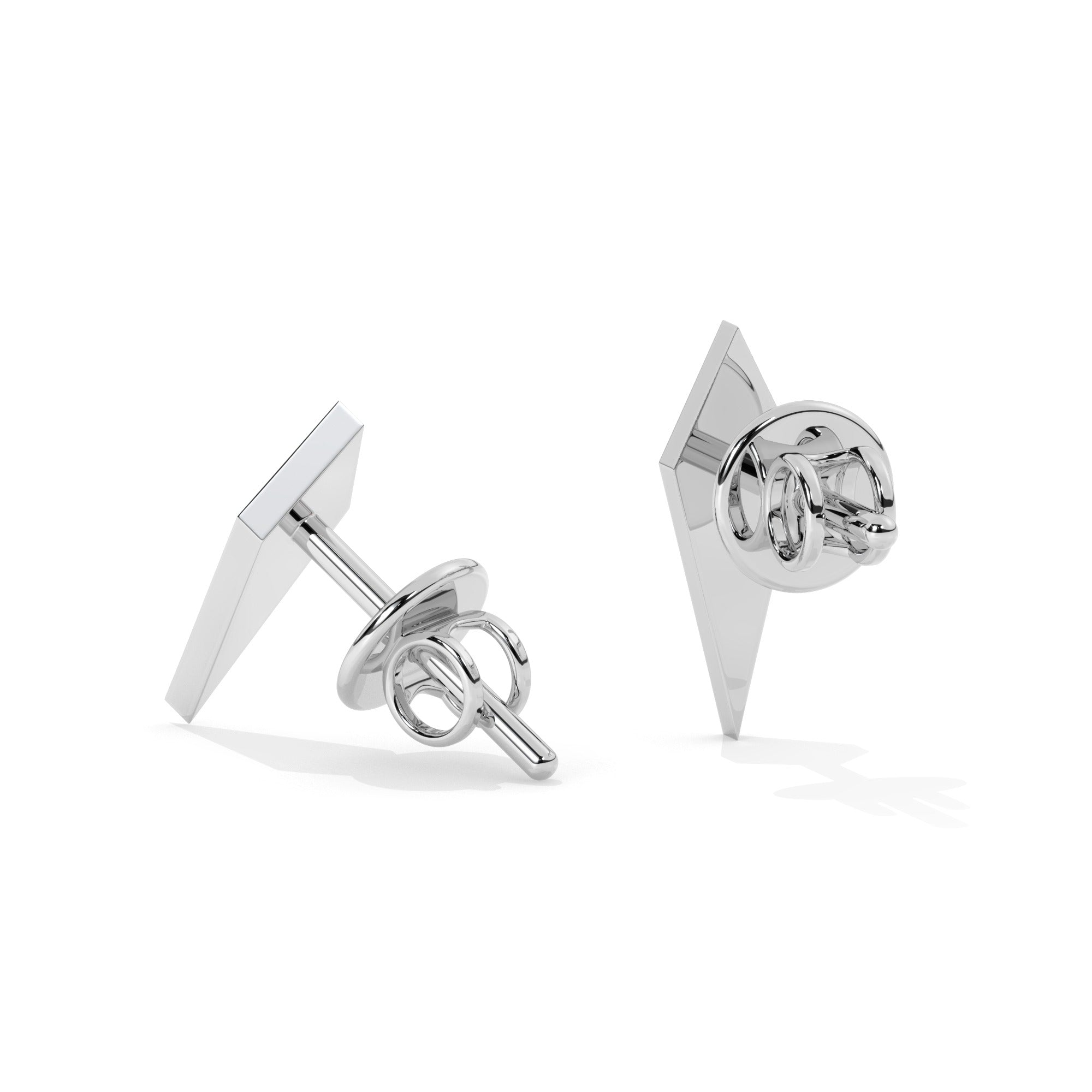 Hue Stud Earrings - White Gold#Metal Colour_White Gold