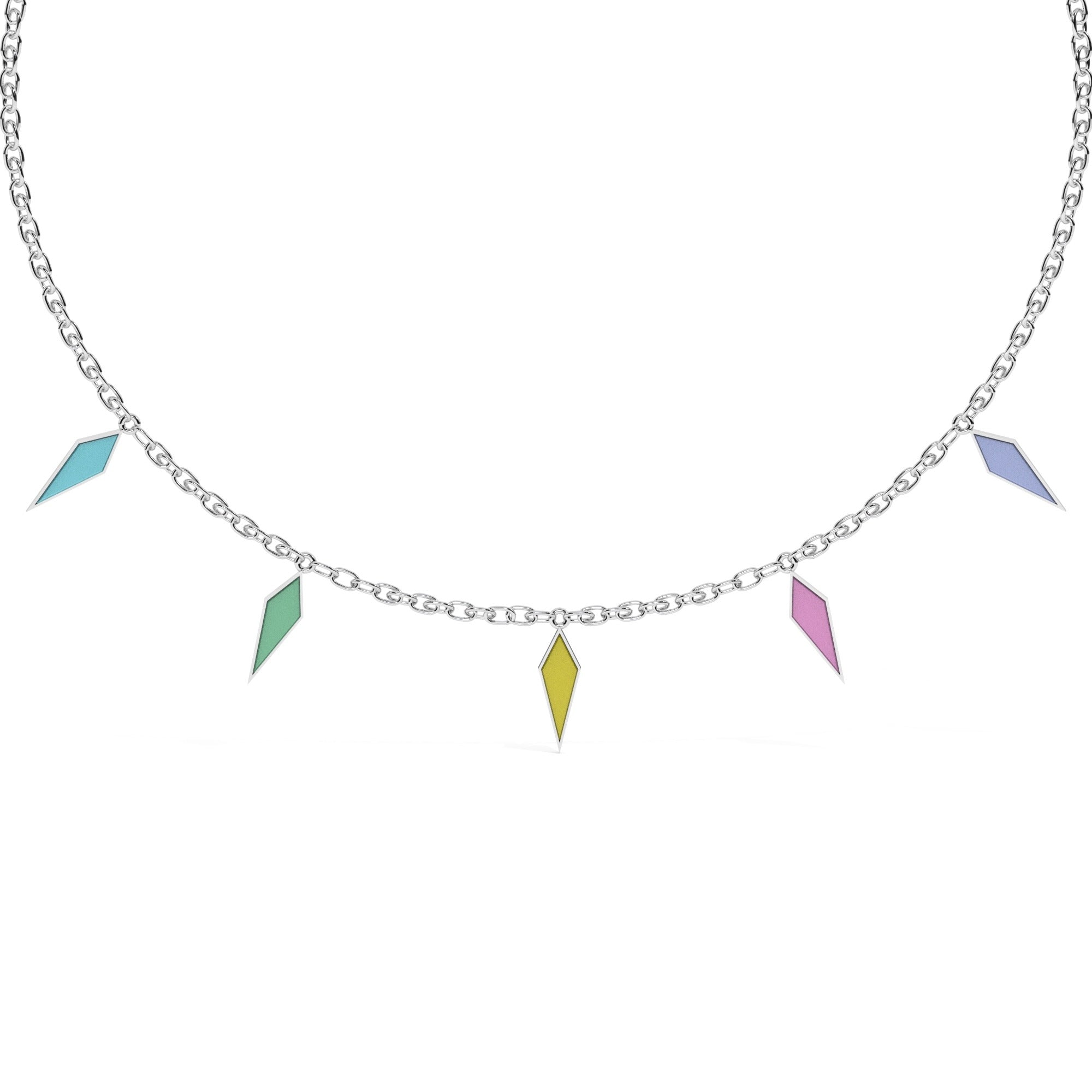 Hue Necklace - White Gold#Metal Colour_White Gold