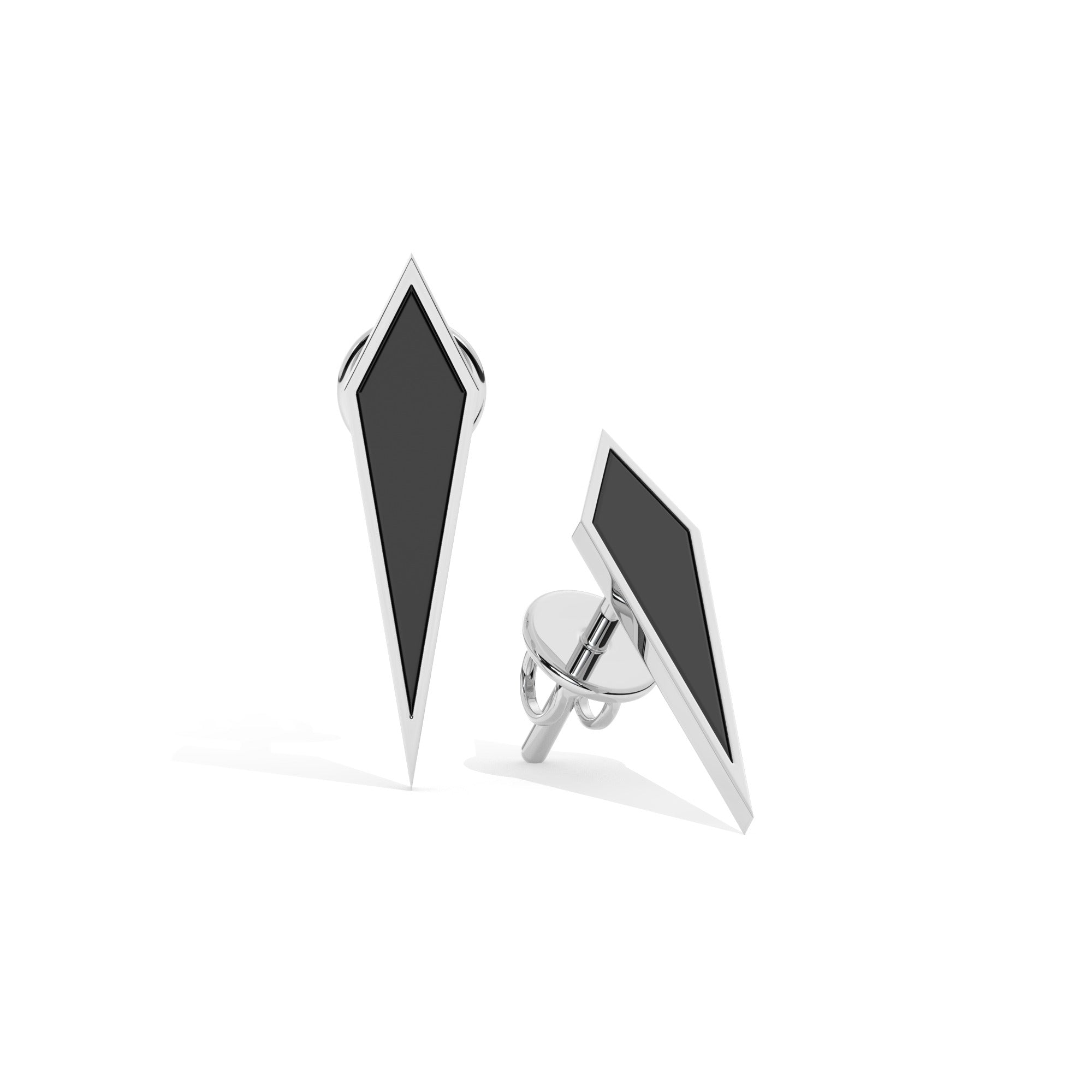 Hue Bold Stud Earrings - White Gold#Metal Colour_White Gold