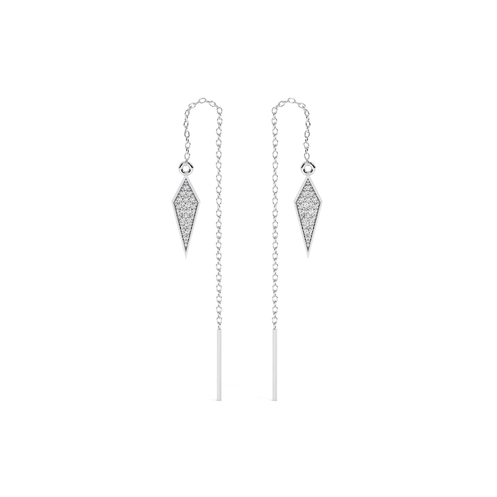 Lustre Hang Earrings - White Gold#Metal Colour_White Gold