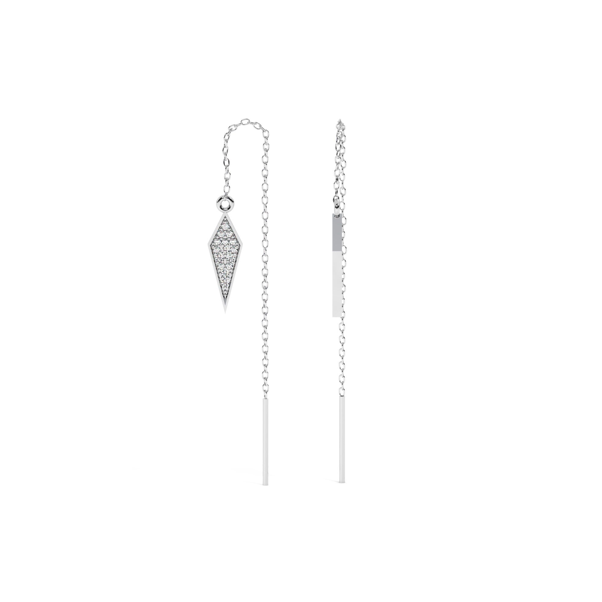 Lustre Hang Earrings - White Gold#Metal Colour_White Gold