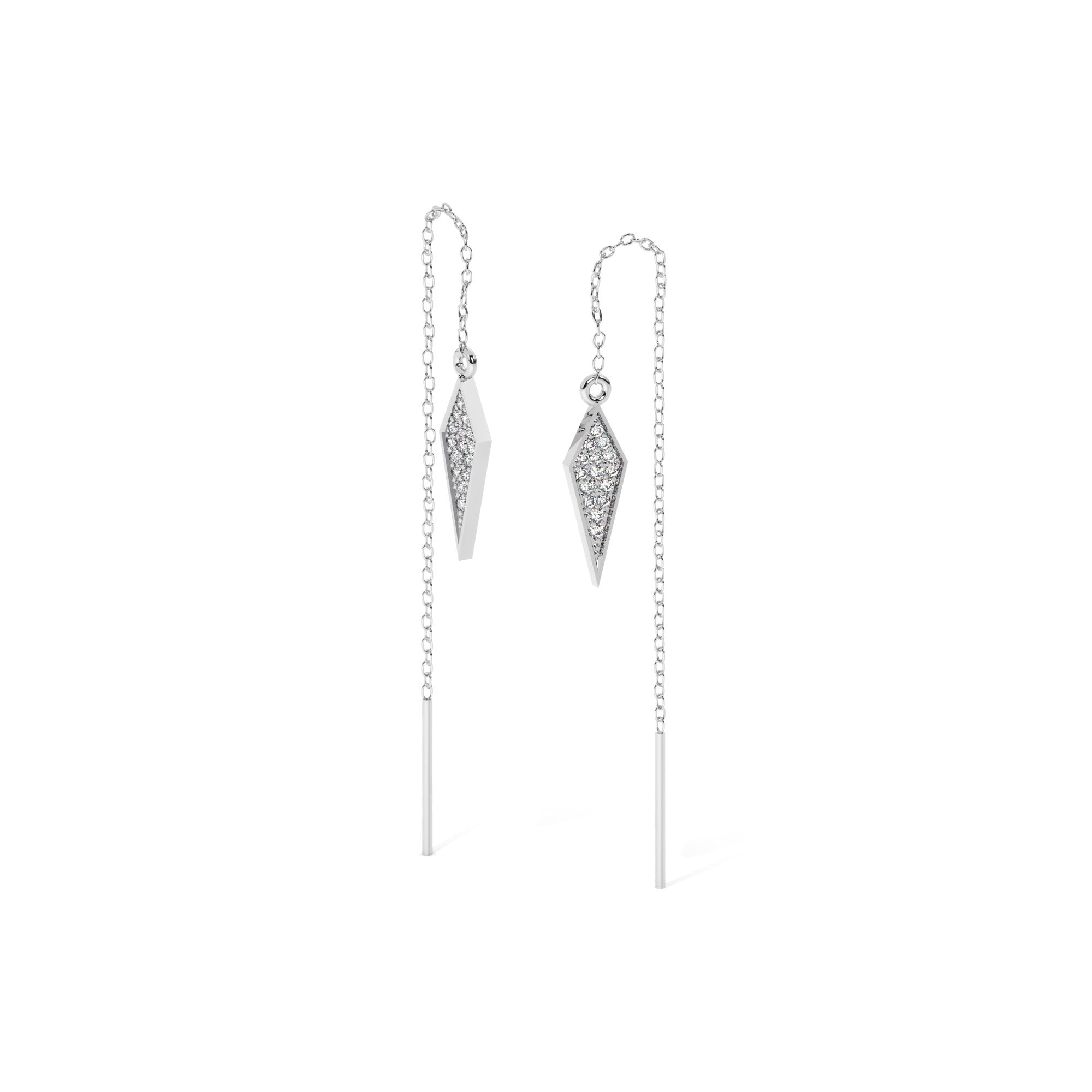 Lustre Hang Earrings - White Gold#Metal Colour_White Gold