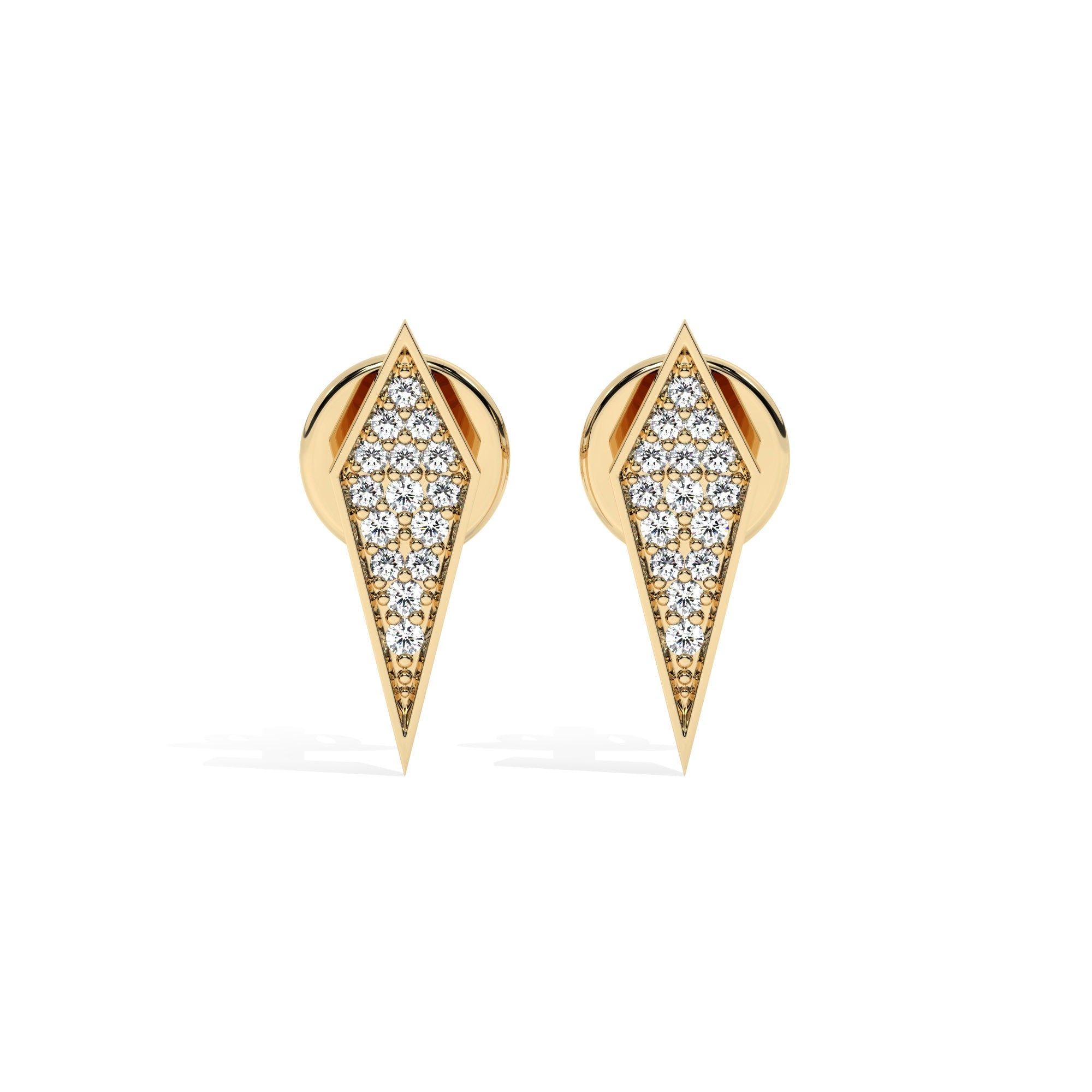 Lustre Stud Earrings - Yellow Gold#Metal Colour_Yellow Gold