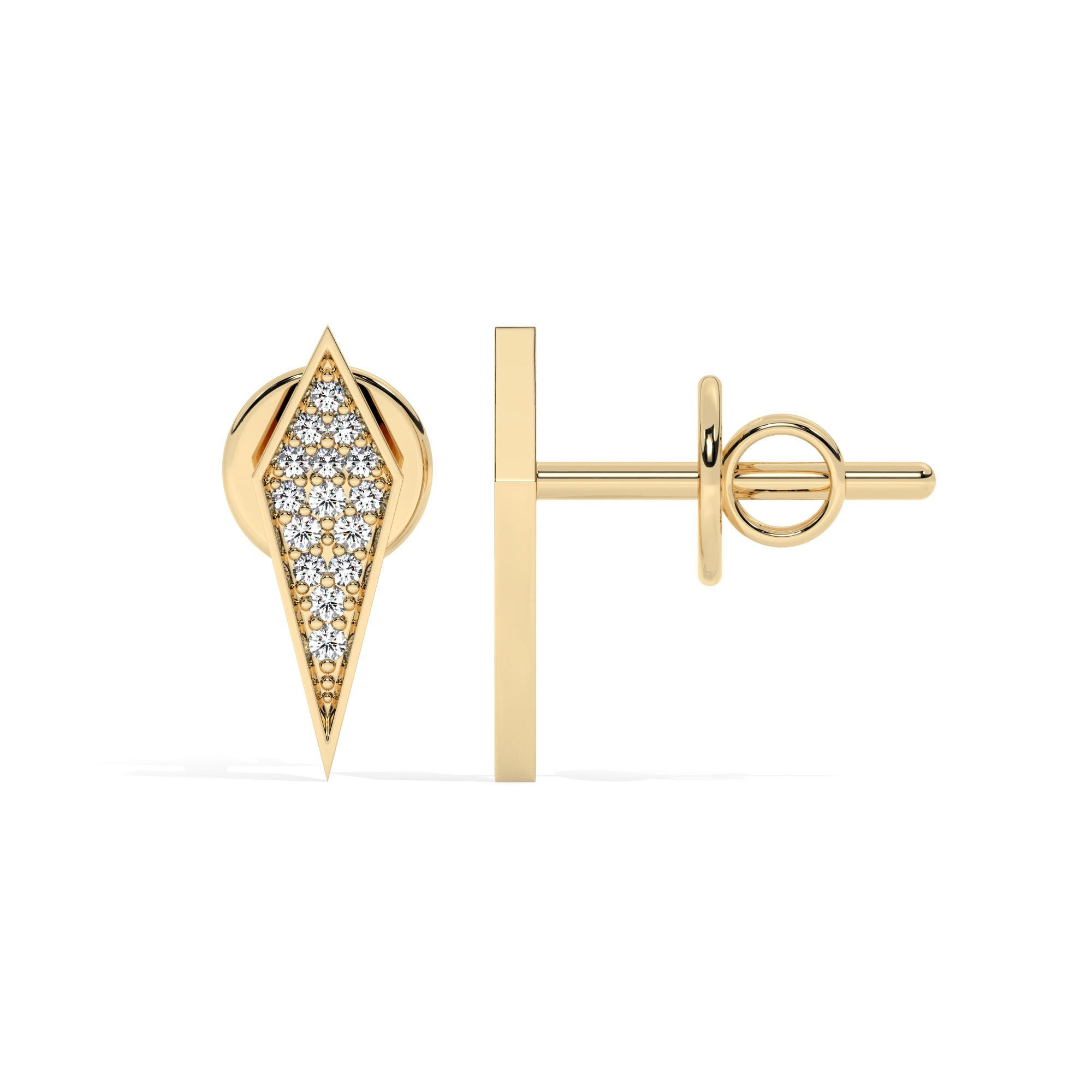 Lustre Stud Earrings - Yellow Gold#Metal Colour_Yellow Gold