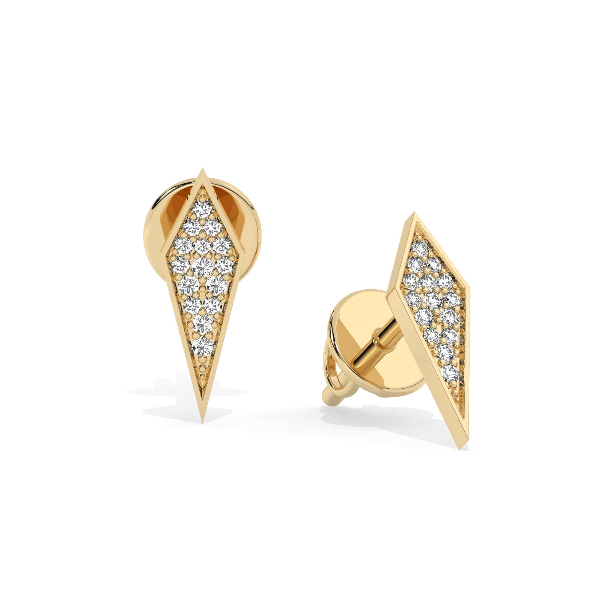 Lustre Stud Earrings - Yellow Gold#Metal Colour_Yellow Gold
