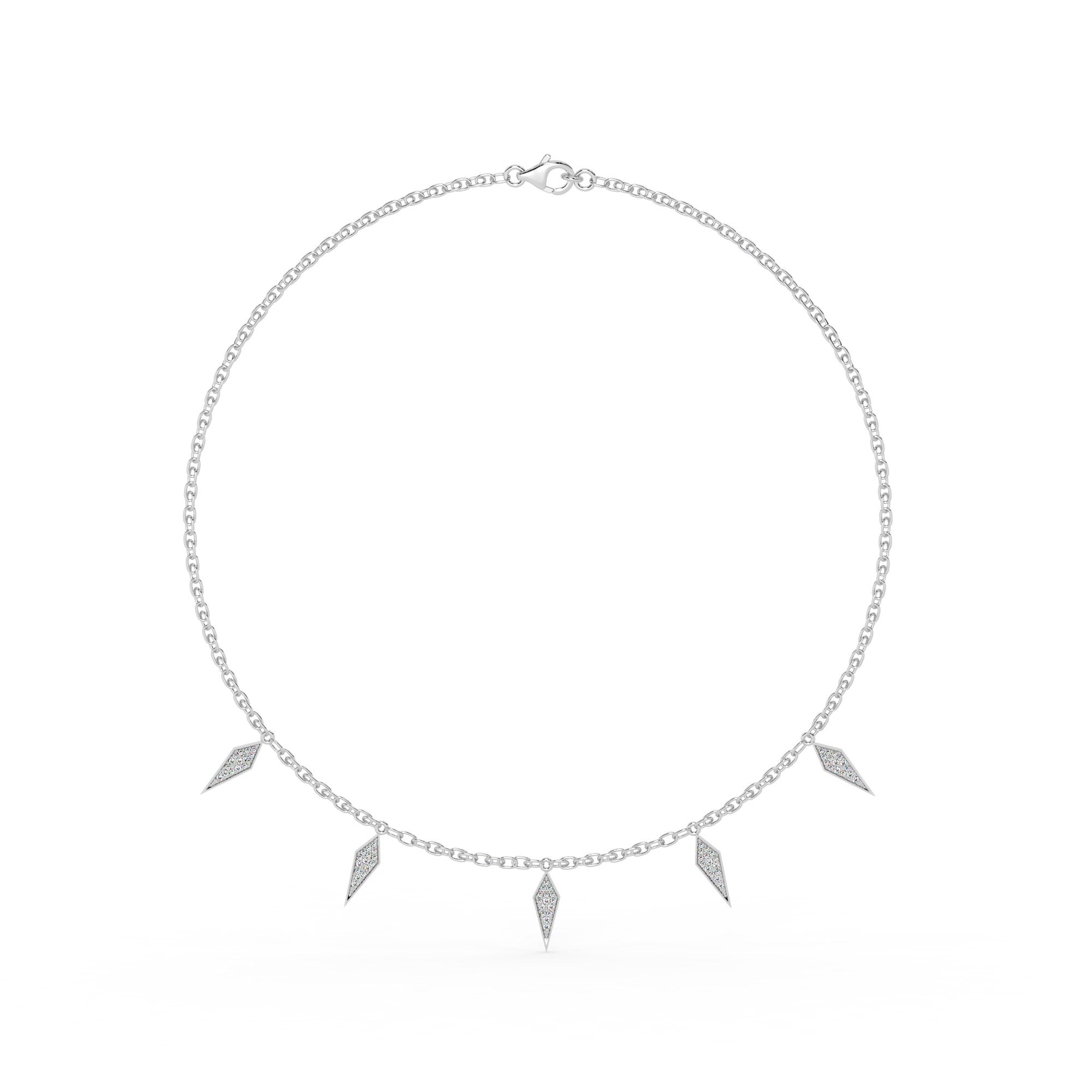 Lustre Necklace - White Gold#Metal Colour_White Gold