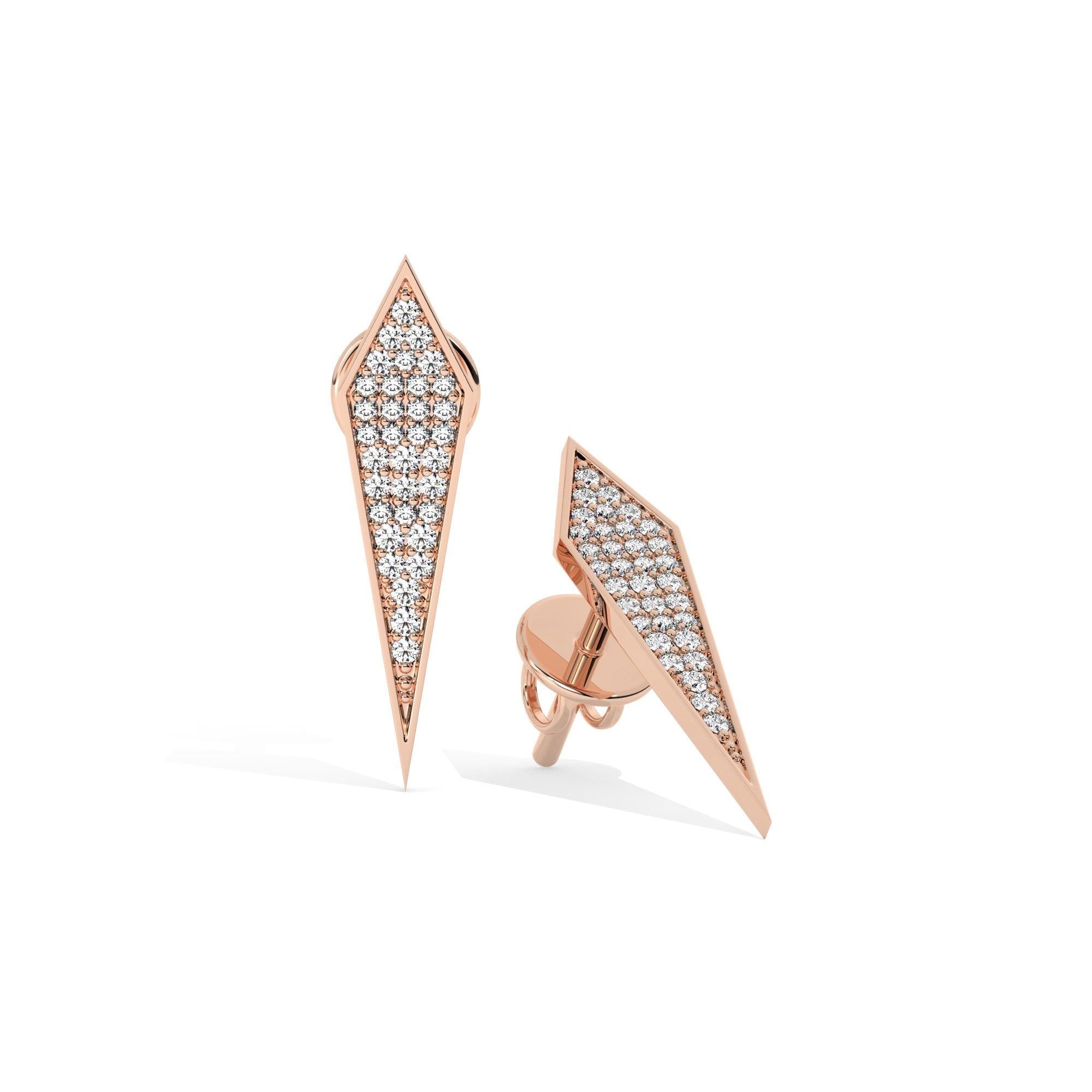 Lustre Bold Stud Earrings - Rose Gold#Metal Colour_Rose Gold