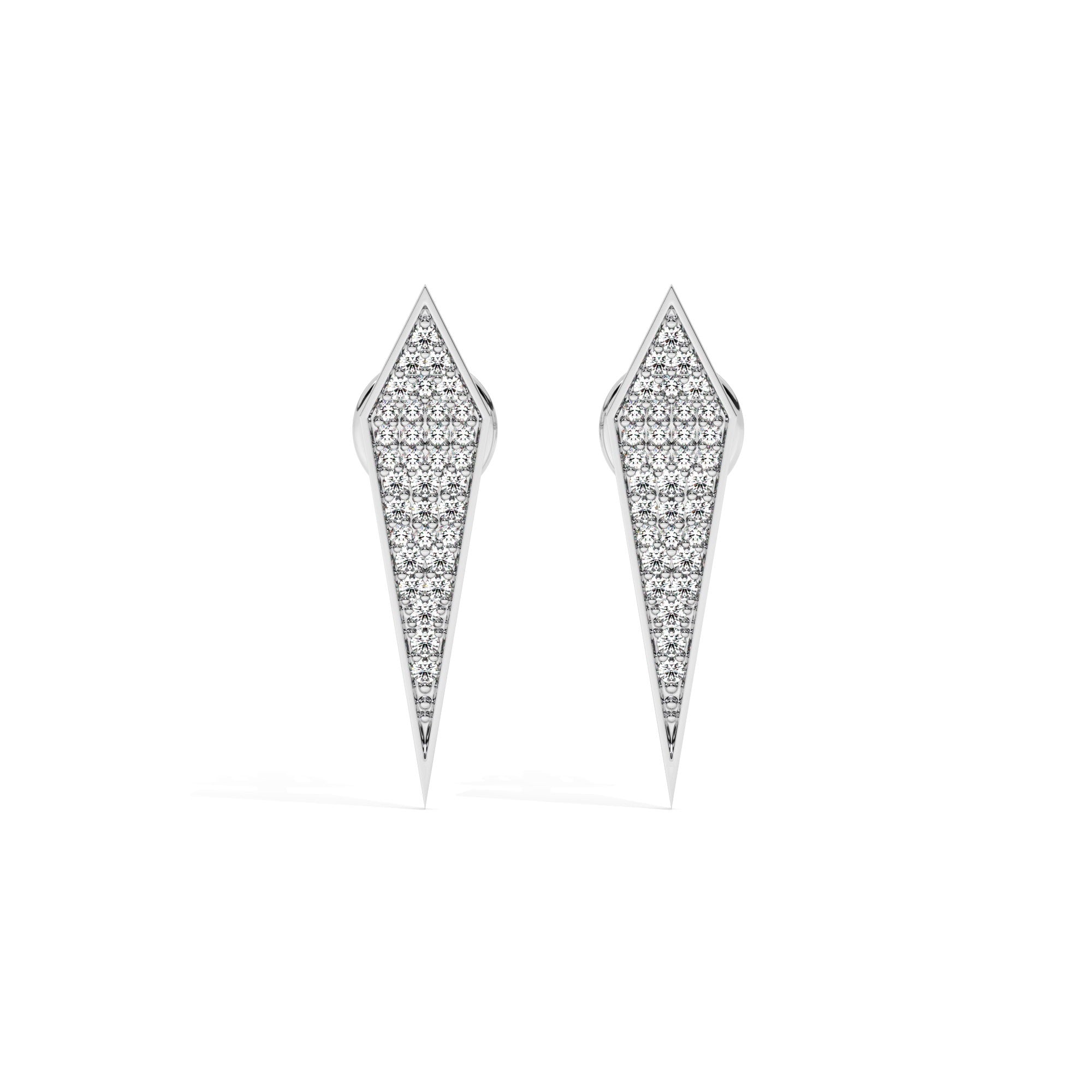 Lustre Bold Stud Earrings - White Gold#Metal Colour_White Gold