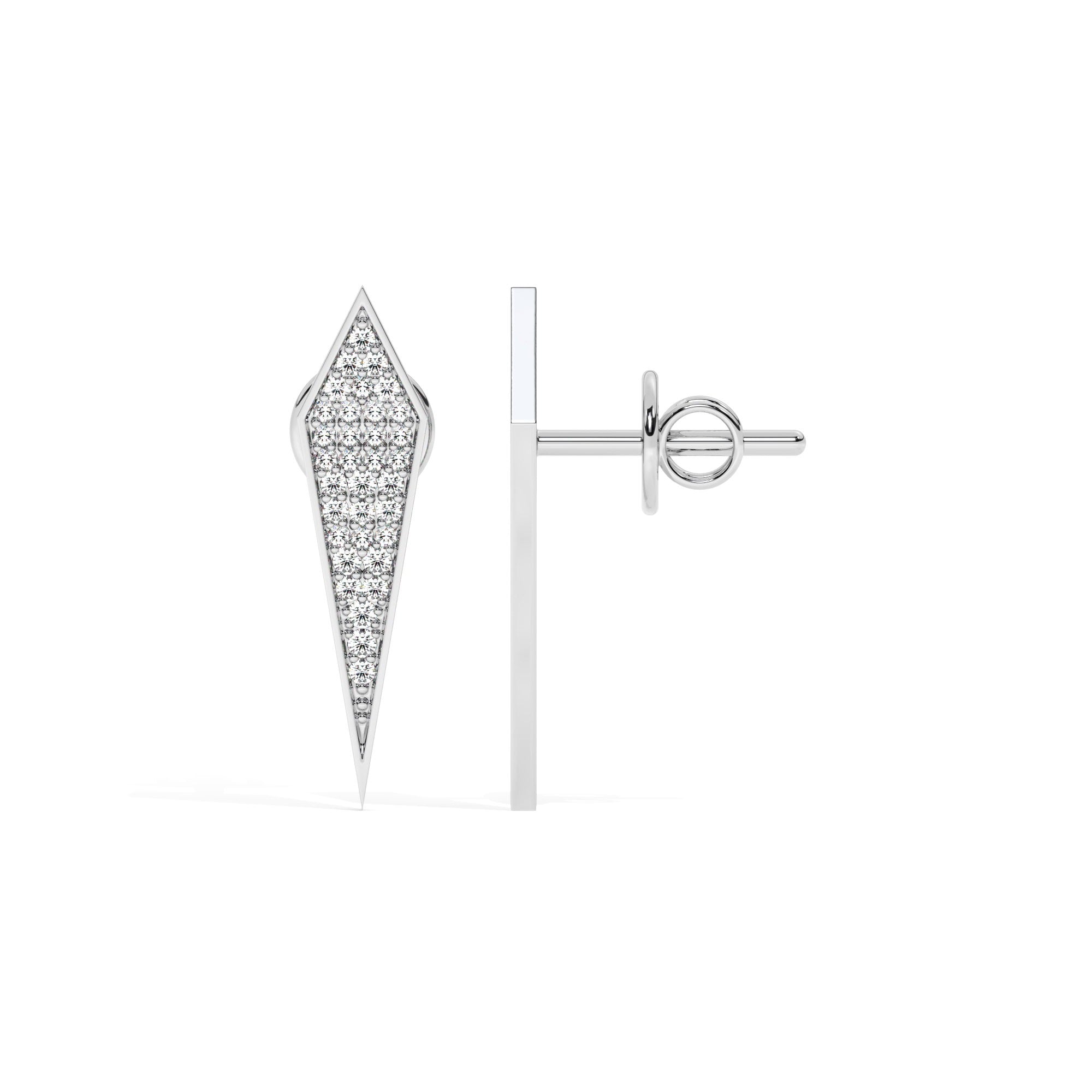 Lustre Bold Stud Earrings - White Gold#Metal Colour_White Gold