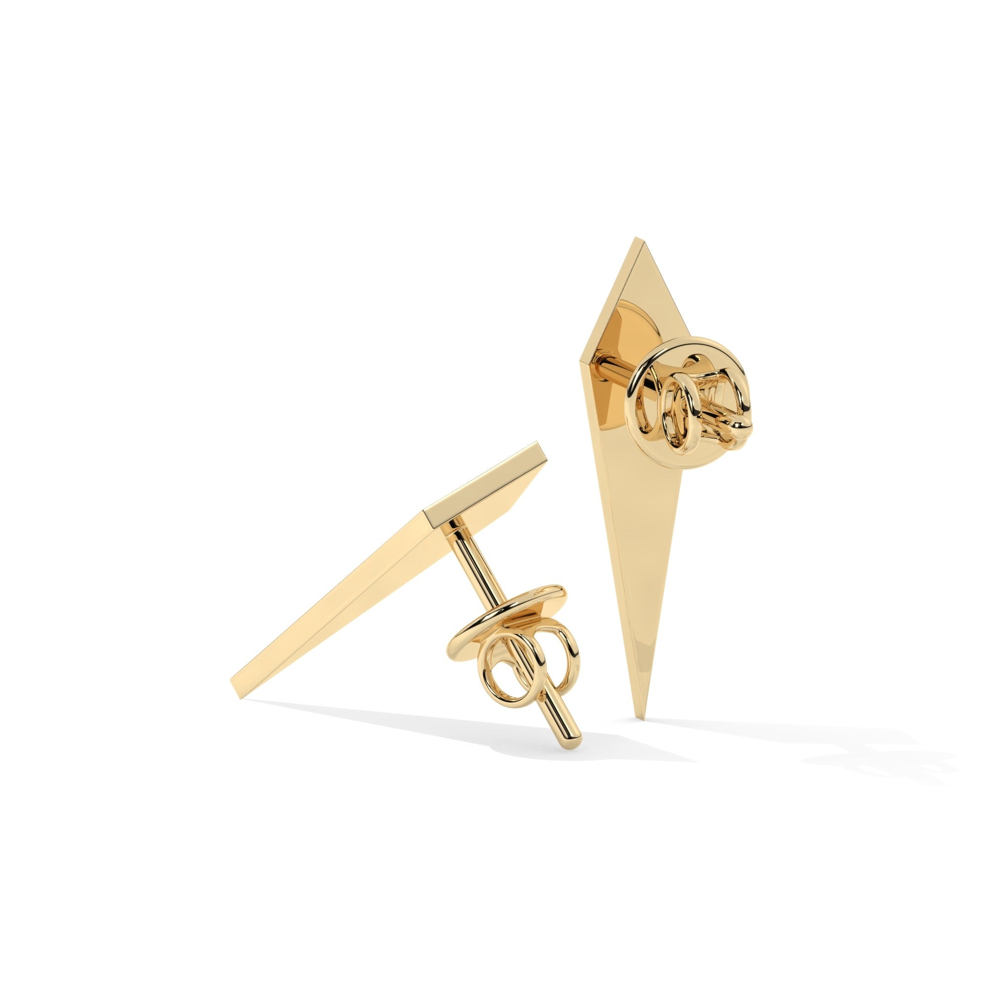 Lustre Bold Stud Earrings - Yellow Gold#Metal Colour_Yellow Gold