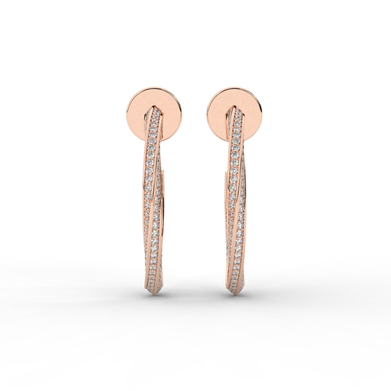 Chiara Hoop Earrings - Rose Gold#Metal Colour_Rose Gold