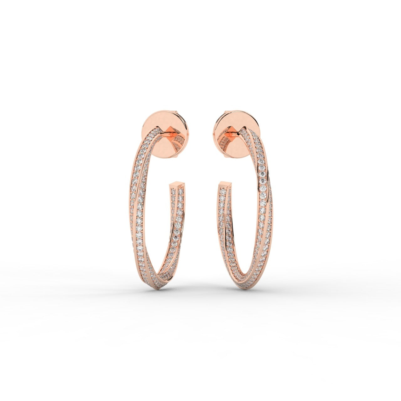 Chiara Hoop Earrings - Rose Gold#Metal Colour_Rose Gold