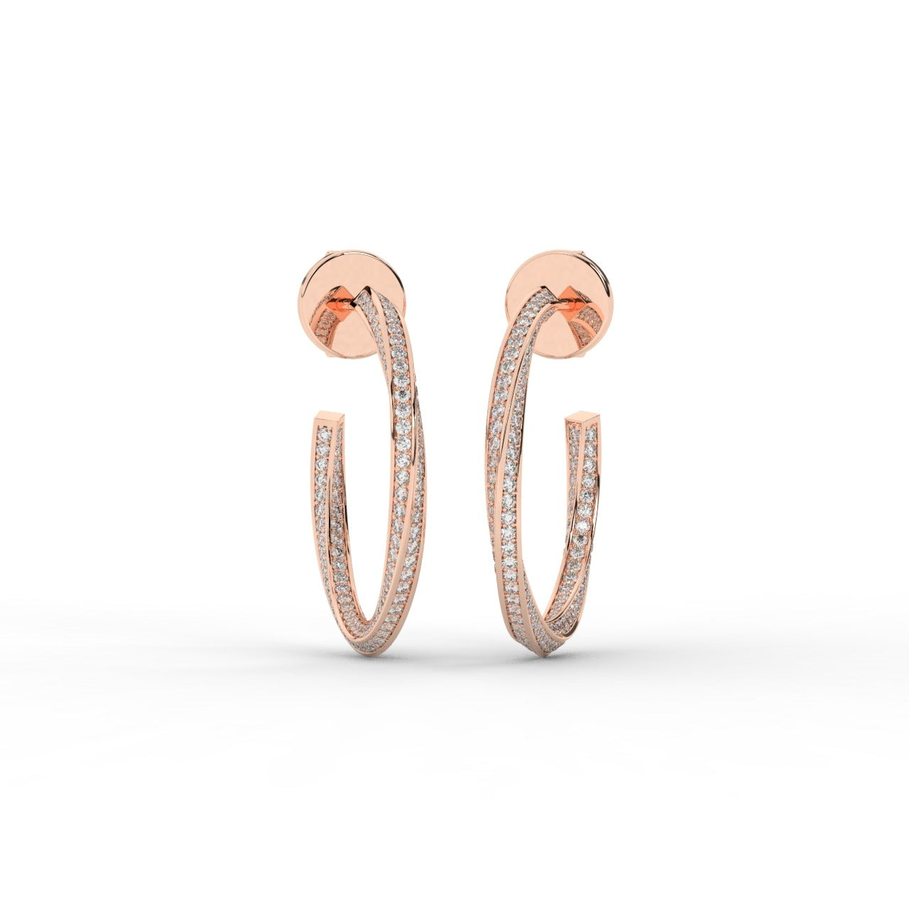 Chiara Hoop Earrings - Rose Gold#Metal Colour_Rose Gold