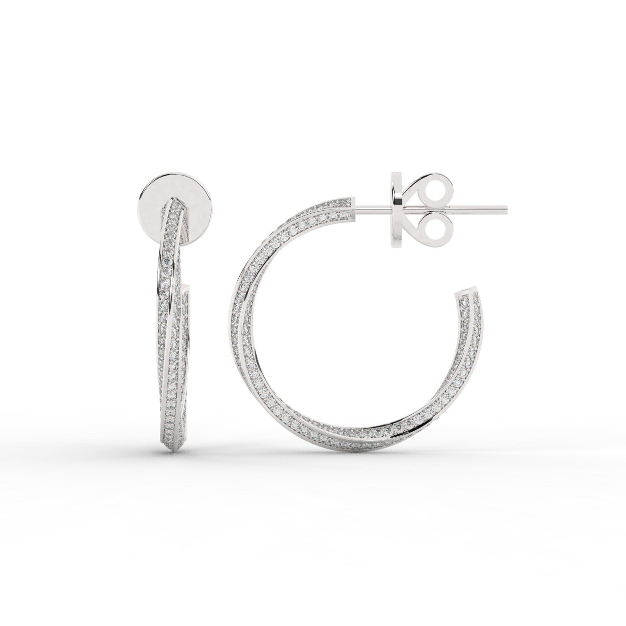 Chiara Hoop Earrings - White Gold#Metal Colour_White Gold