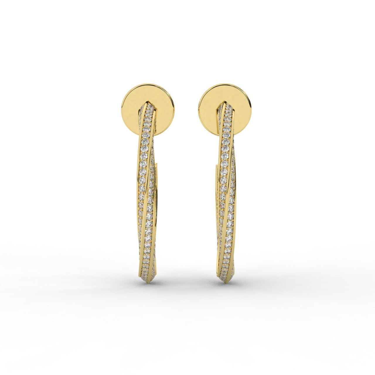 Chiara Hoop Earrings - Yellow Gold#Metal Colour_Yellow Gold