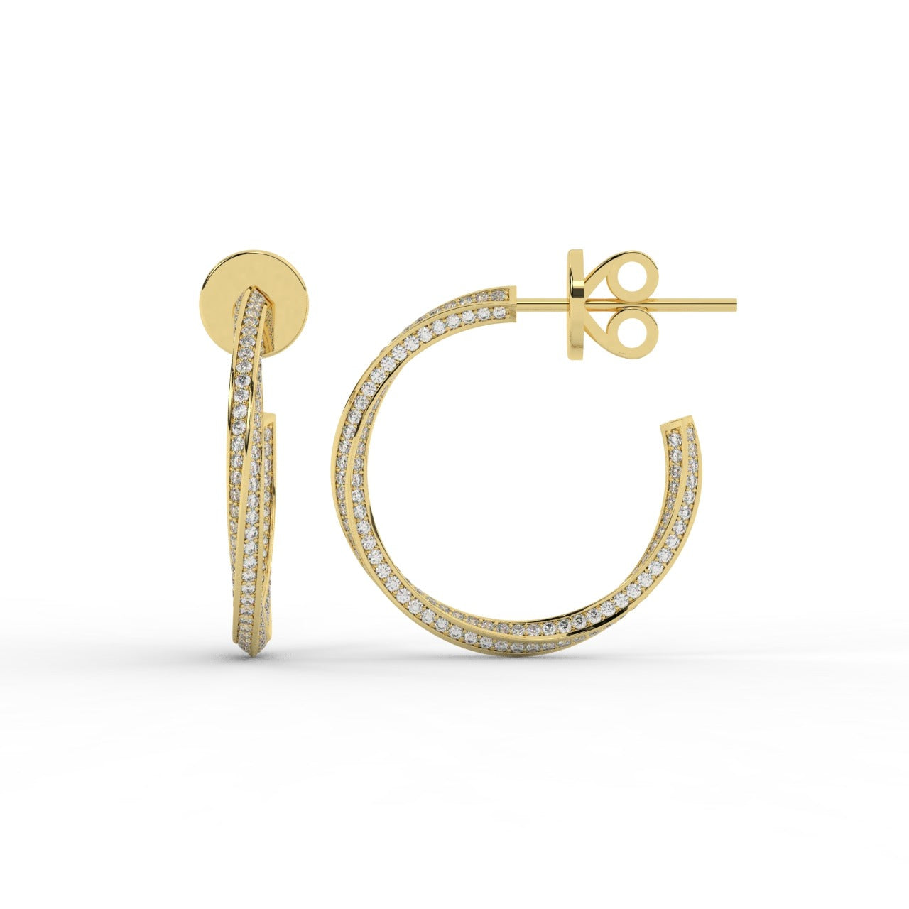 Chiara Hoop Earrings - Yellow Gold#Metal Colour_Yellow Gold