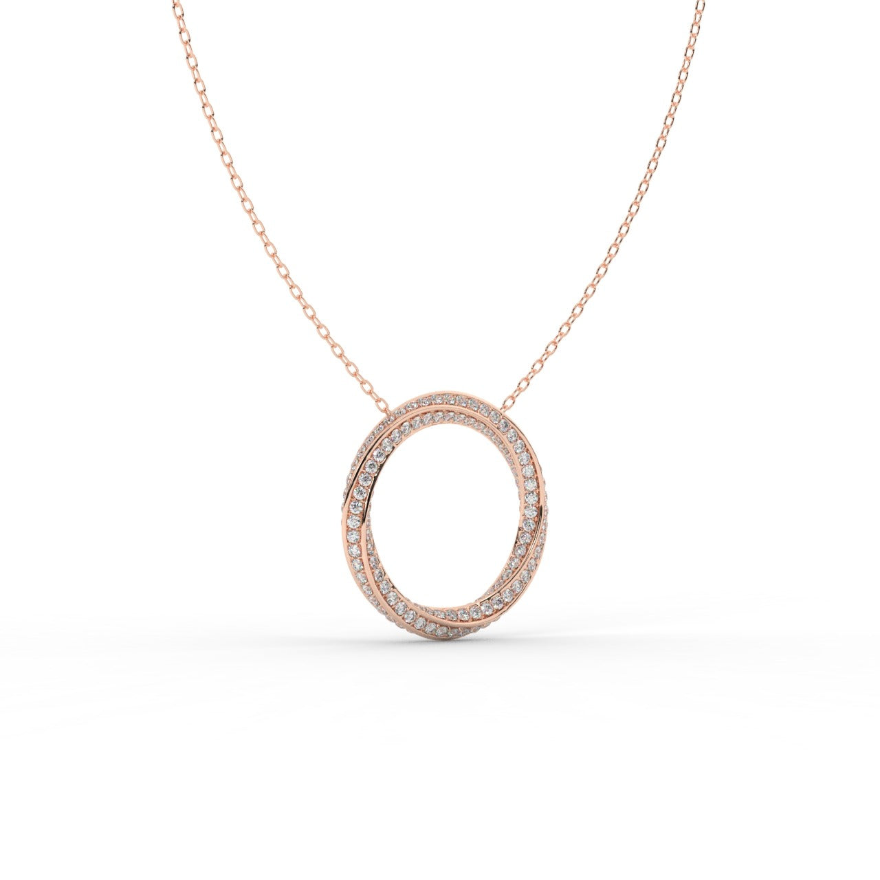 Chiara Mobius Pendant Necklace - Rose Gold#Metal Colour_Rose Gold