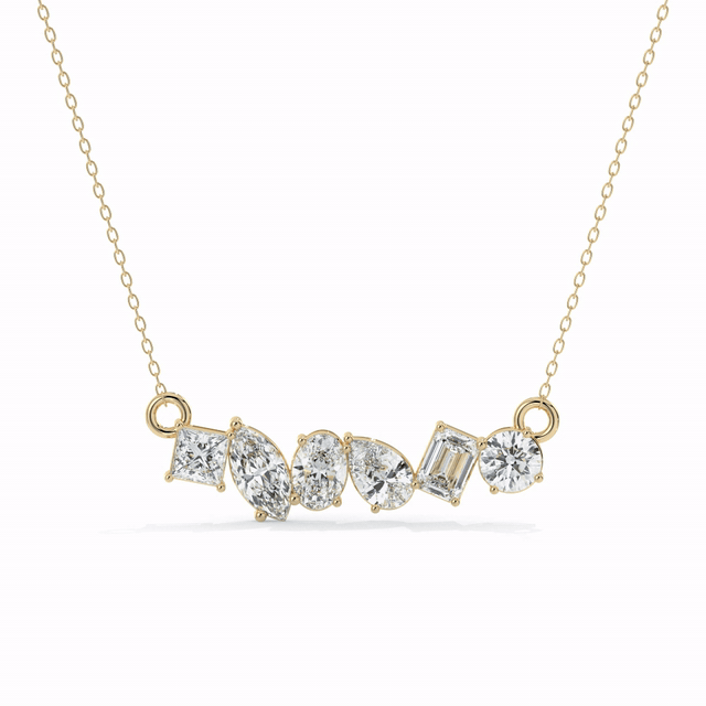 Mixed Cut Line Pendant Necklace - video