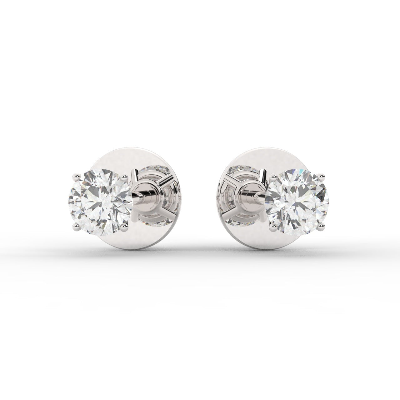 Audrey Diamond Earrings - White Gold 3.8mm#Metal Colour_White Gold#Stone Size_3.8mm