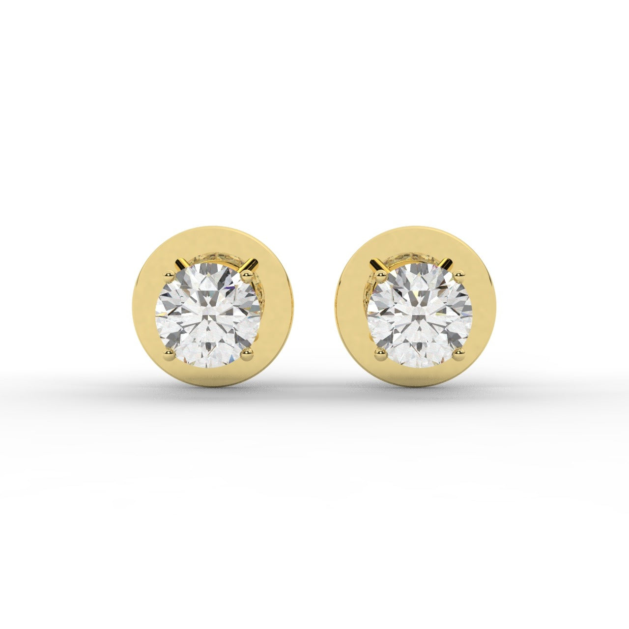 Audrey Diamond Earrings - Yellow Gold 3.8mm#Metal Colour_Yellow Gold#Stone Size_3.8mm