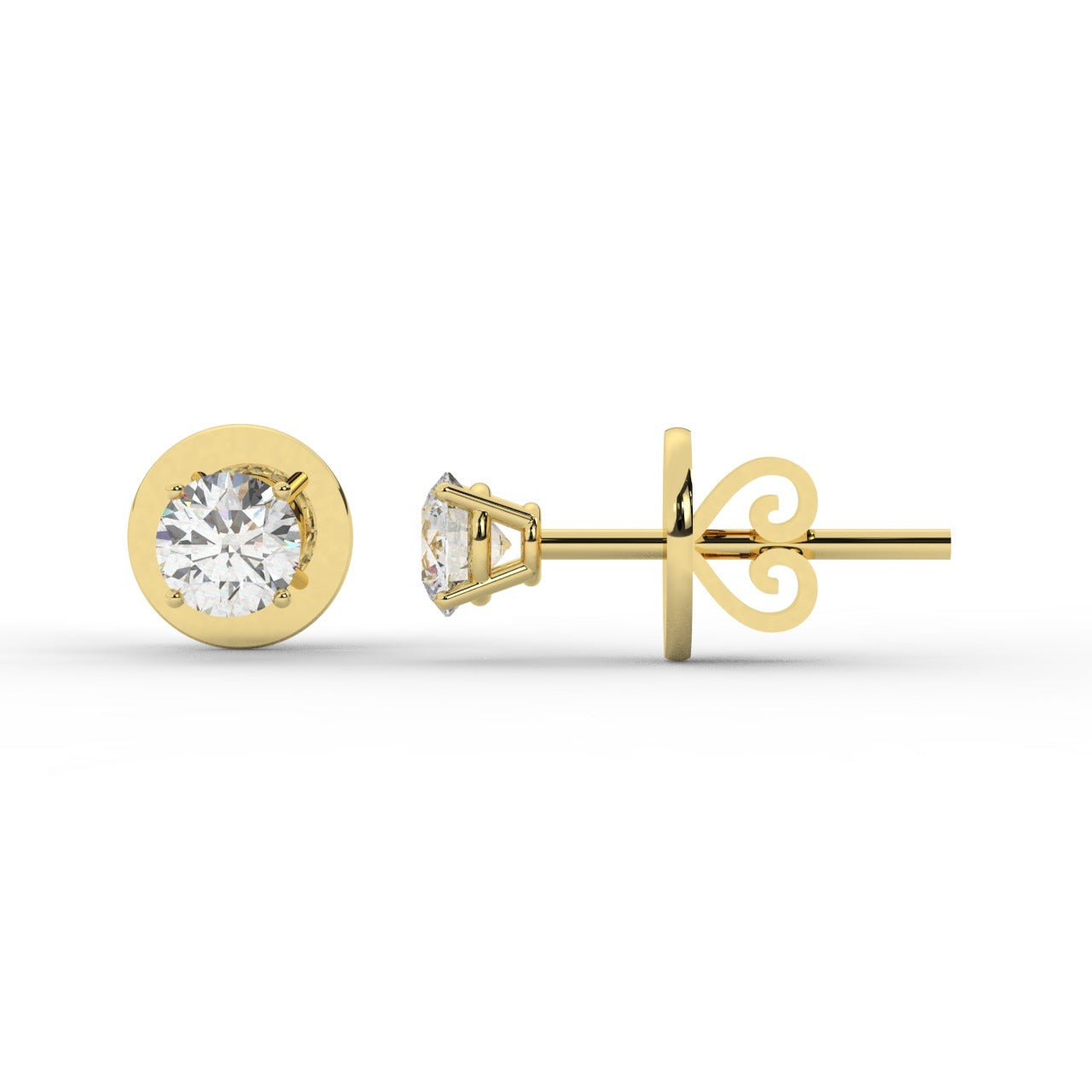 Audrey Diamond Earrings - Yellow Gold 3.8mm#Metal Colour_Yellow Gold#Stone Size_3.8mm