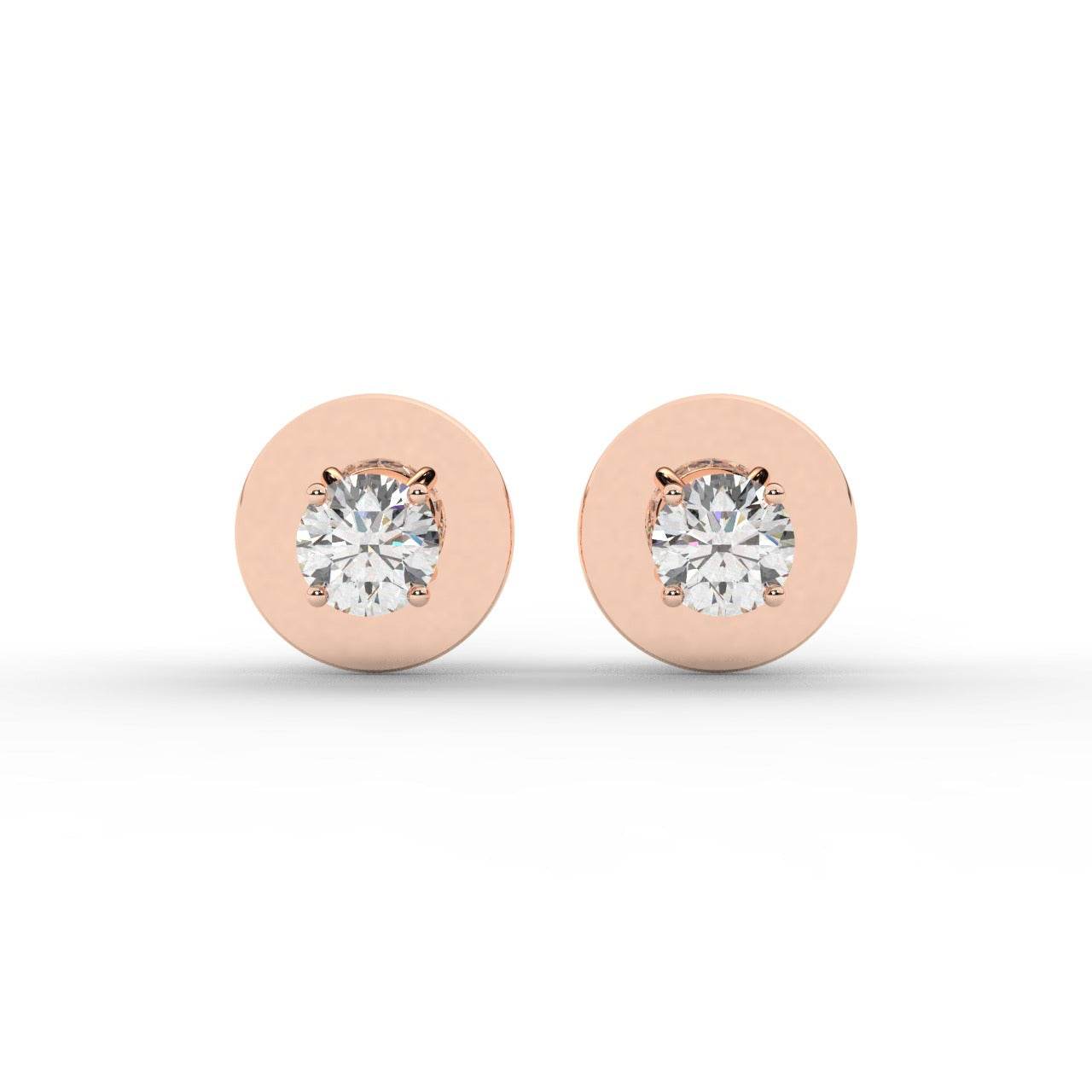 Audrey Diamond Earrings - Rose Gold 3mm#Metal Colour_Rose Gold#Stone Size_3mm