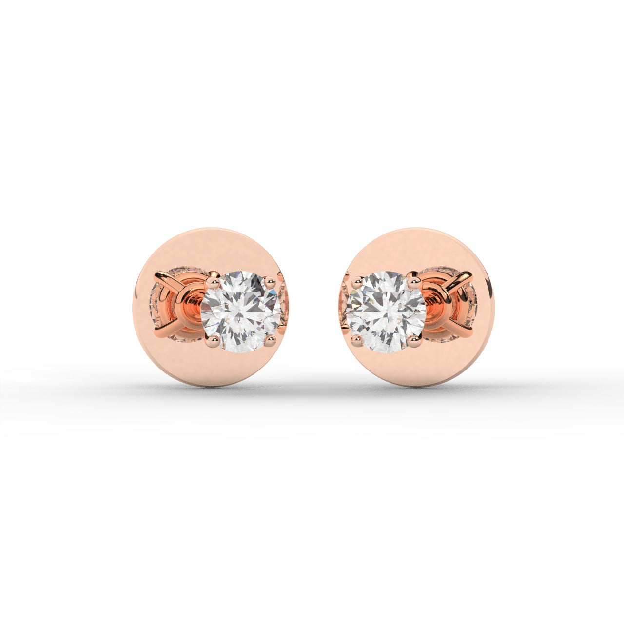 Audrey Diamond Earrings - Rose Gold 3mm#Metal Colour_Rose Gold#Stone Size_3mm