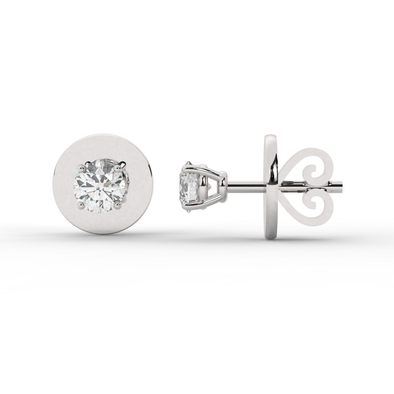 Audrey Diamond Earrings - White Gold 3mm#Metal Colour_White Gold#Stone Size_3mm