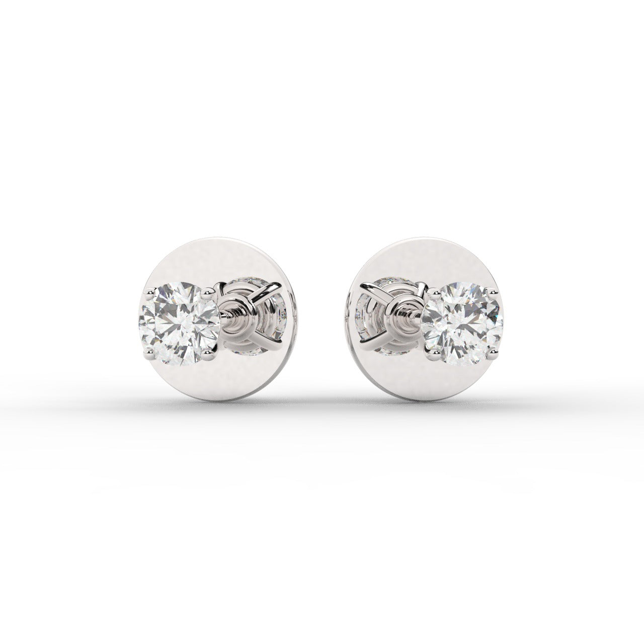 Audrey Diamond Earrings - White Gold 3mm#Metal Colour_White Gold#Stone Size_3mm