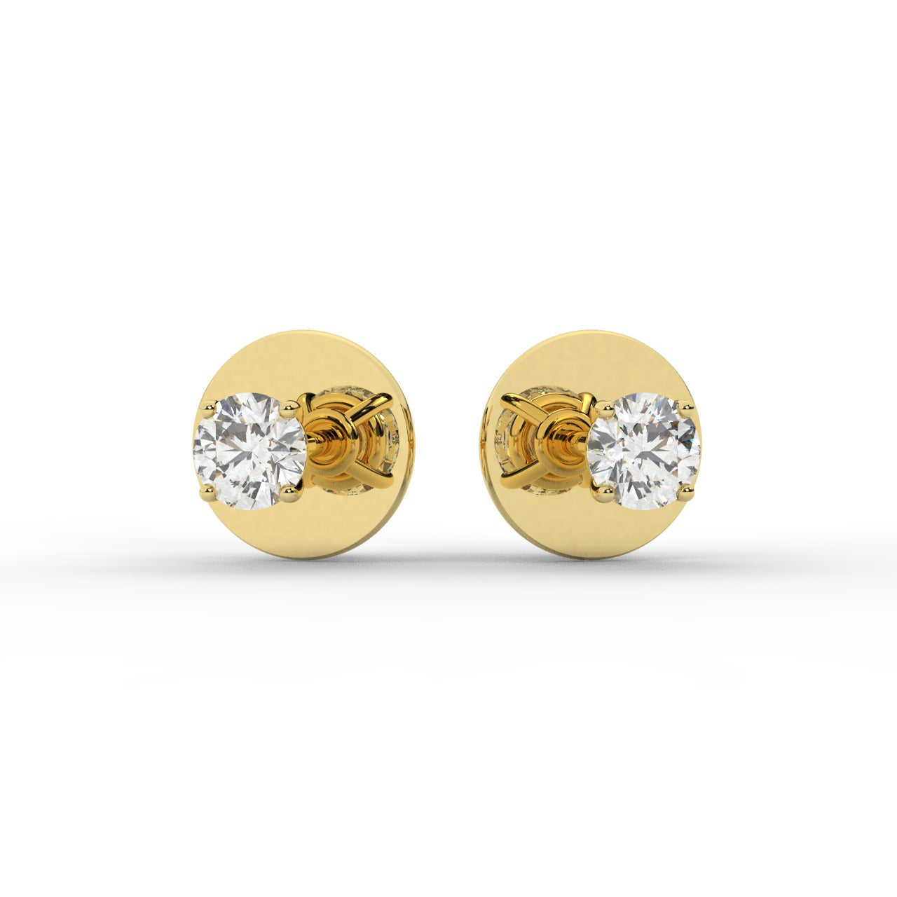 Audrey Diamond Earrings - Yellow Gold 3mm#Metal Colour_Yellow Gold#Stone Size_3mm